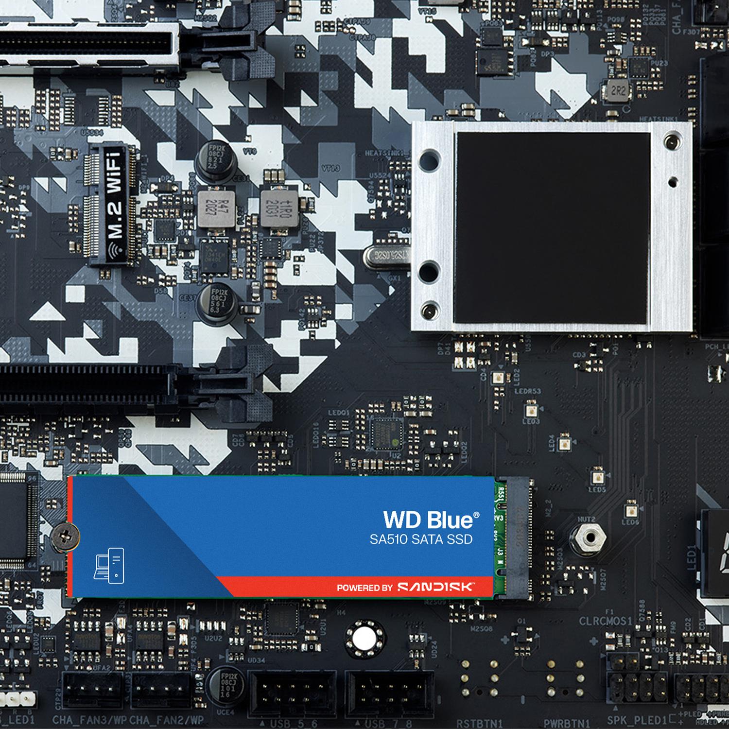 SSD SANDISK 100xTBW rating MTBF 1750000 h Read speed 555 MB/s Write speed 440 MB/s Serial ATA III M.2 250 GB POWERED BY SANDISK Blue SA510 WDS250G3B0B - Image 4