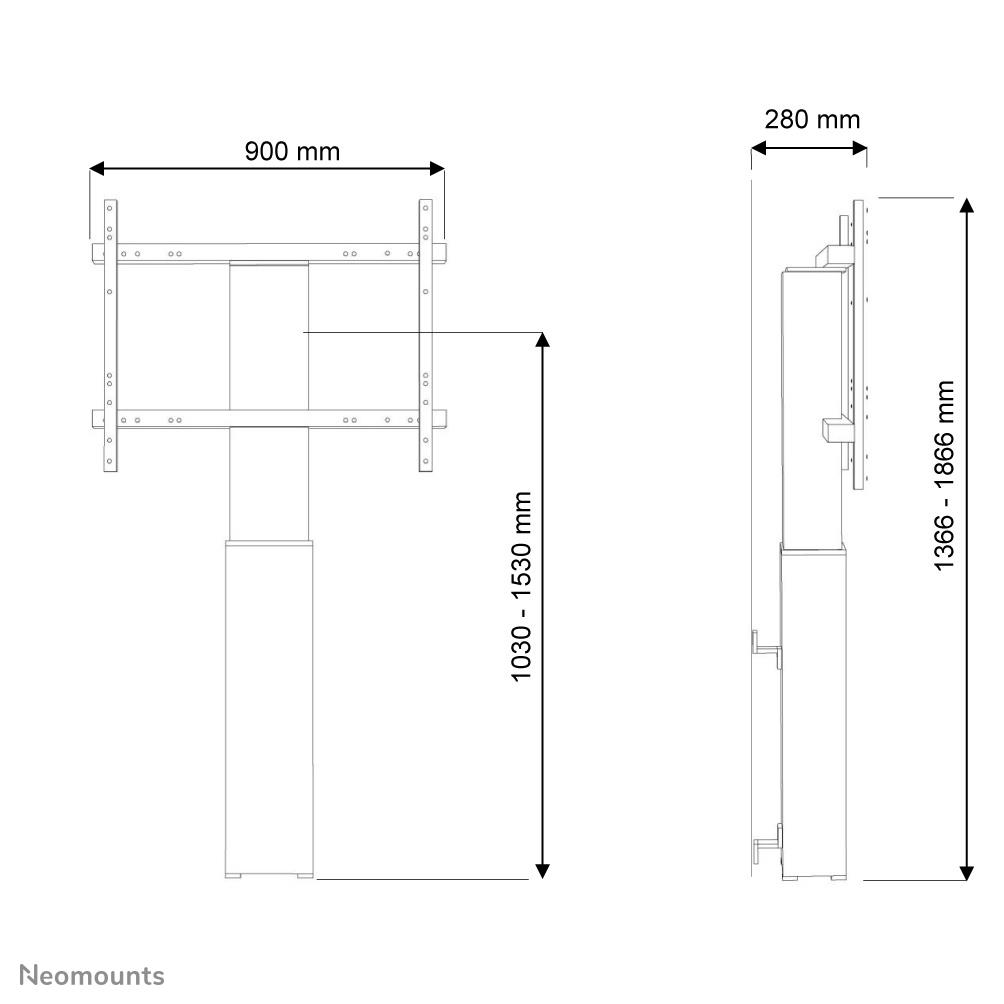 TV SET ACC FLOOR STAND 42-100"/PLASMA-W2250SILVER NEOMOUNTS - Image 7