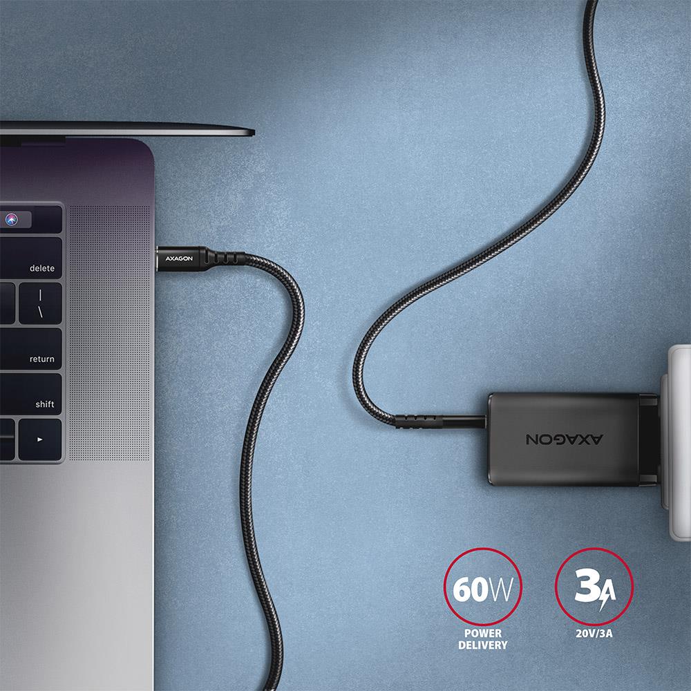 CABLE USB-C TO USB-C 1.5M 60W/HQ BLACK BUCM-CM15AB AXAGON - Image 8