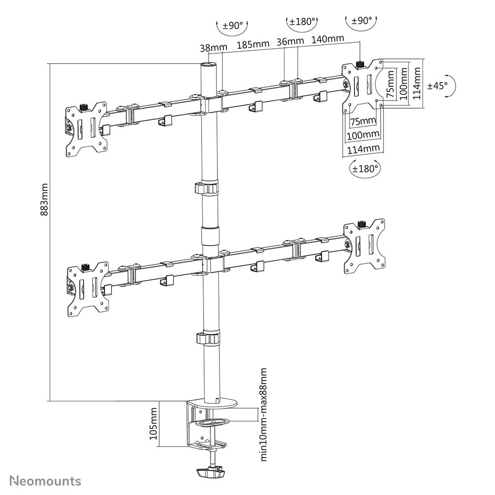 MONITOR ACC DESK MOUNT 13-32"/FPMA-D550D4BLACK NEOMOUNTS - Image 15
