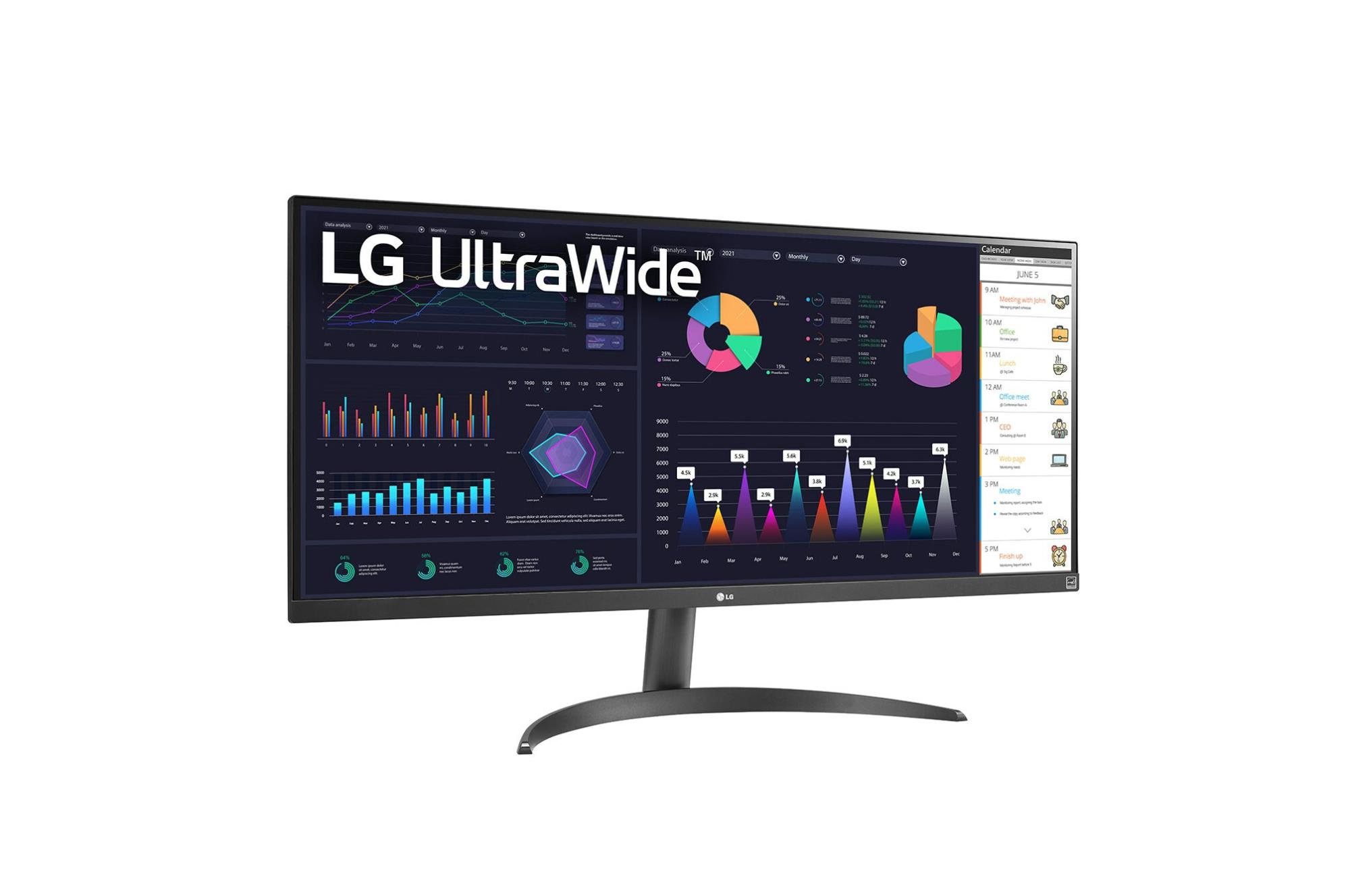 LCD Monitor LG 34WQ500-B 34" Business/21 : 9 Panel IPS 2560x1080 21:9 100hz Matte 5 ms Tilt Colour Black 34WQ500-B - Image 3