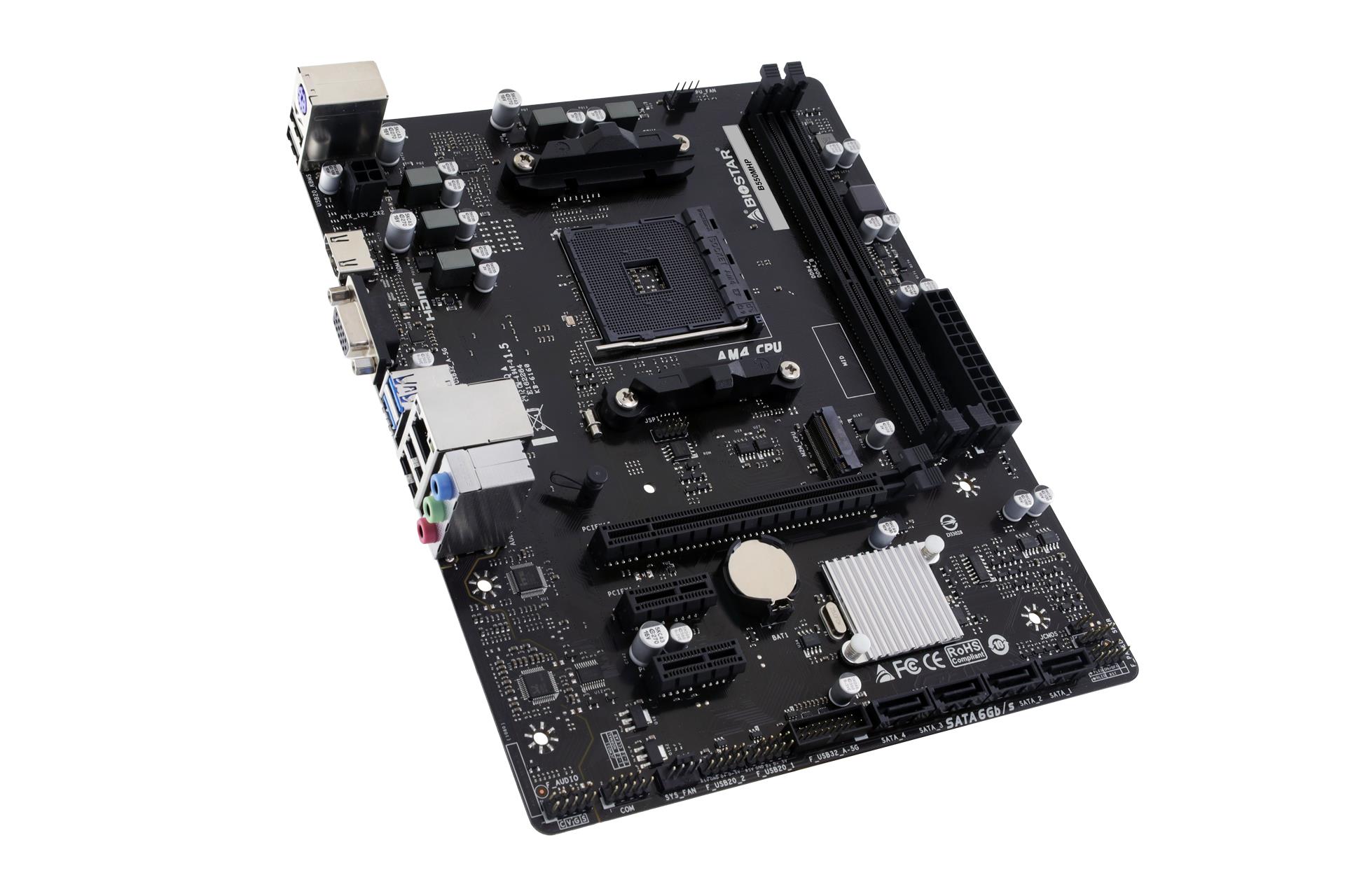 Mainboard BIOSTAR AMD B550 SAM4 Micro-ATX Memory DDR4 Memory slots 2 2xPCI-Express 3.0 1x 1xPCI-Express 3.0 16x 1xPCI-Express 4.0 16x 1xM.2 1x15pin D-sub 1xHDMI 8xUSB 2.0 4xUSB 3.2 1xPS/2 1xRJ45 3xAudio port B550MHP - Image 6