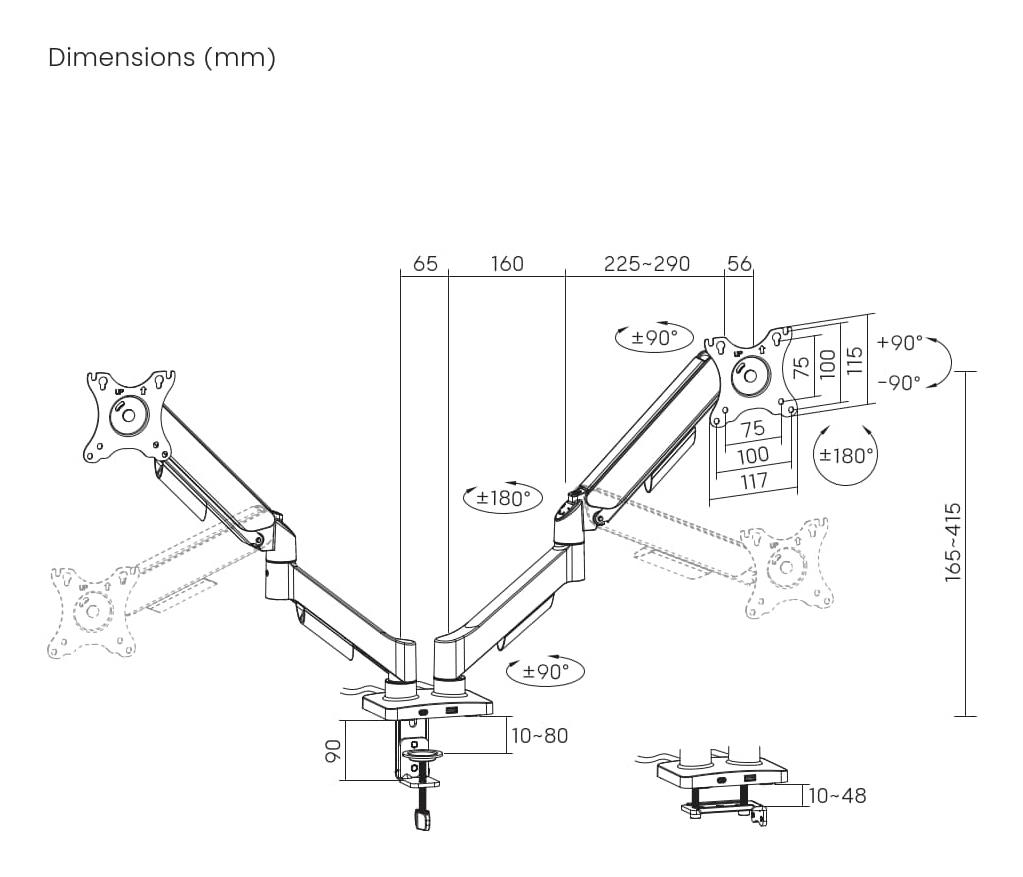 DISPLAY ACC MOUNTING ARM/17-32" MA-DA2U-01 GEMBIRD - Image 6