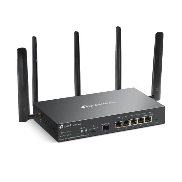 Wireless Router TP-LINK Omada 4G+ Cat6 AX3000 Gigabit VPN Router Wi-Fi 6 (802.11ax) Data speed 2402 Mbit/s Ethernet WAN Yes SIM card slot Yes Ethernet LAN Yes 5xLAN ports ER706W-4G - Image 4