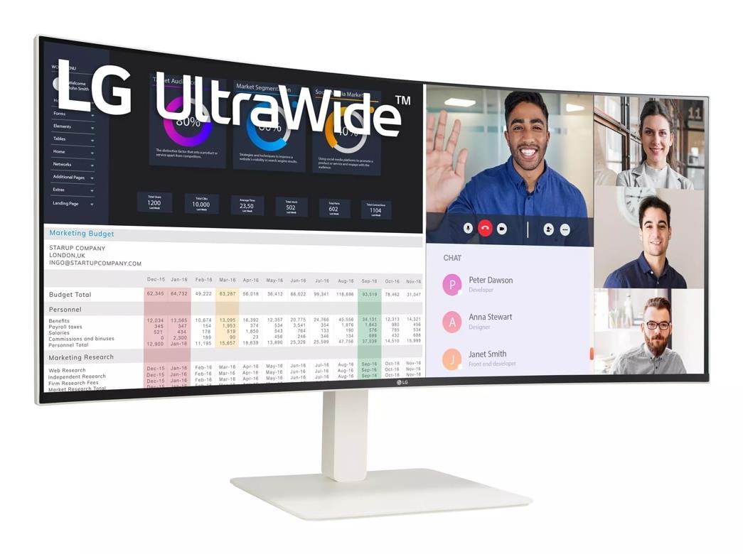 LCD Monitor LG 38WR85QC-W 37.5" Business/Curved/21 : 9 Panel IPS 3840x1600 21:9 144 Hz 1 ms Colour White 38WR85QC-W - Image 2