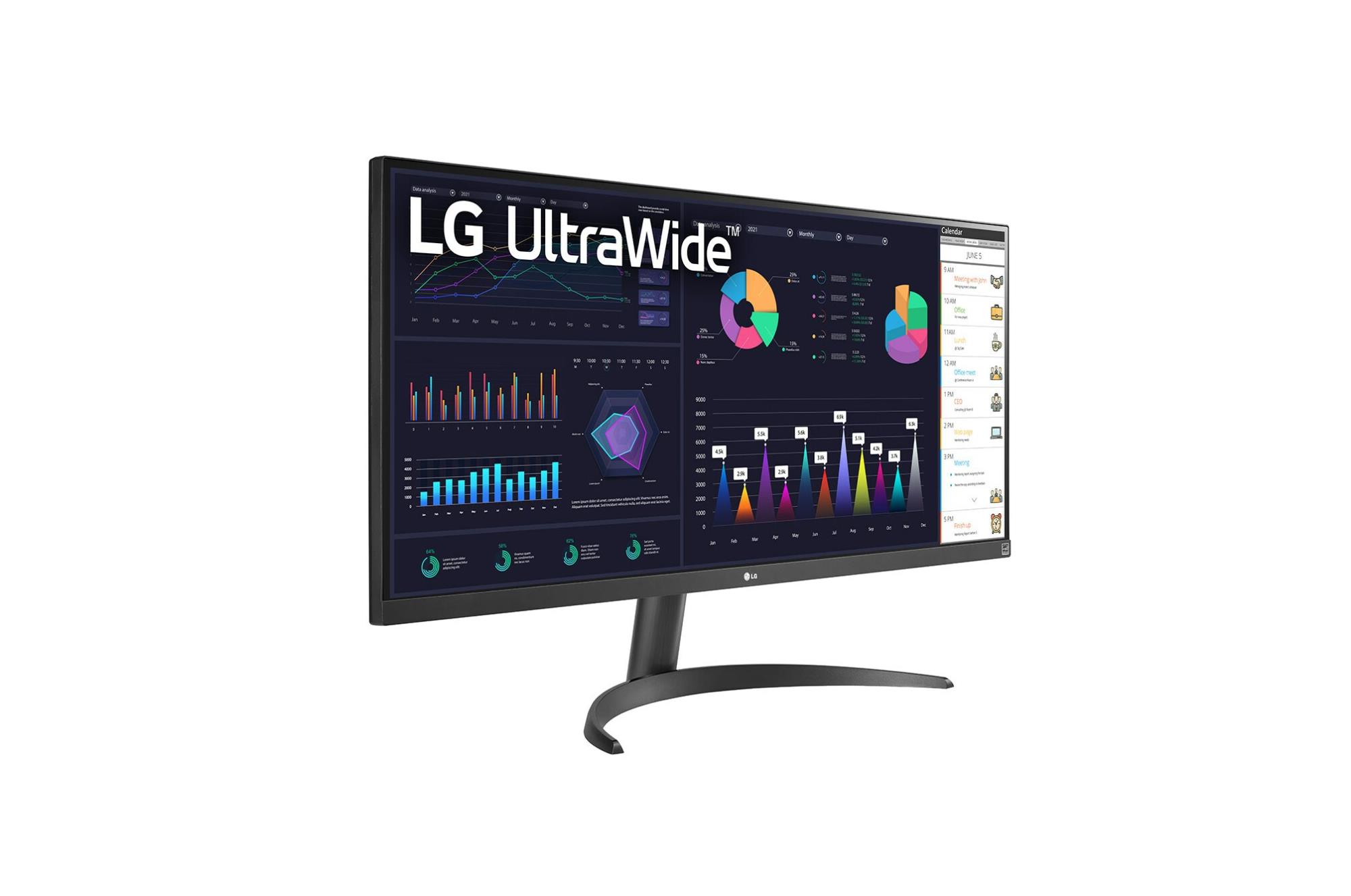 LCD Monitor LG 34WQ500-B 34" Business/21 : 9 Panel IPS 2560x1080 21:9 100hz Matte 5 ms Tilt Colour Black 34WQ500-B - Image 4