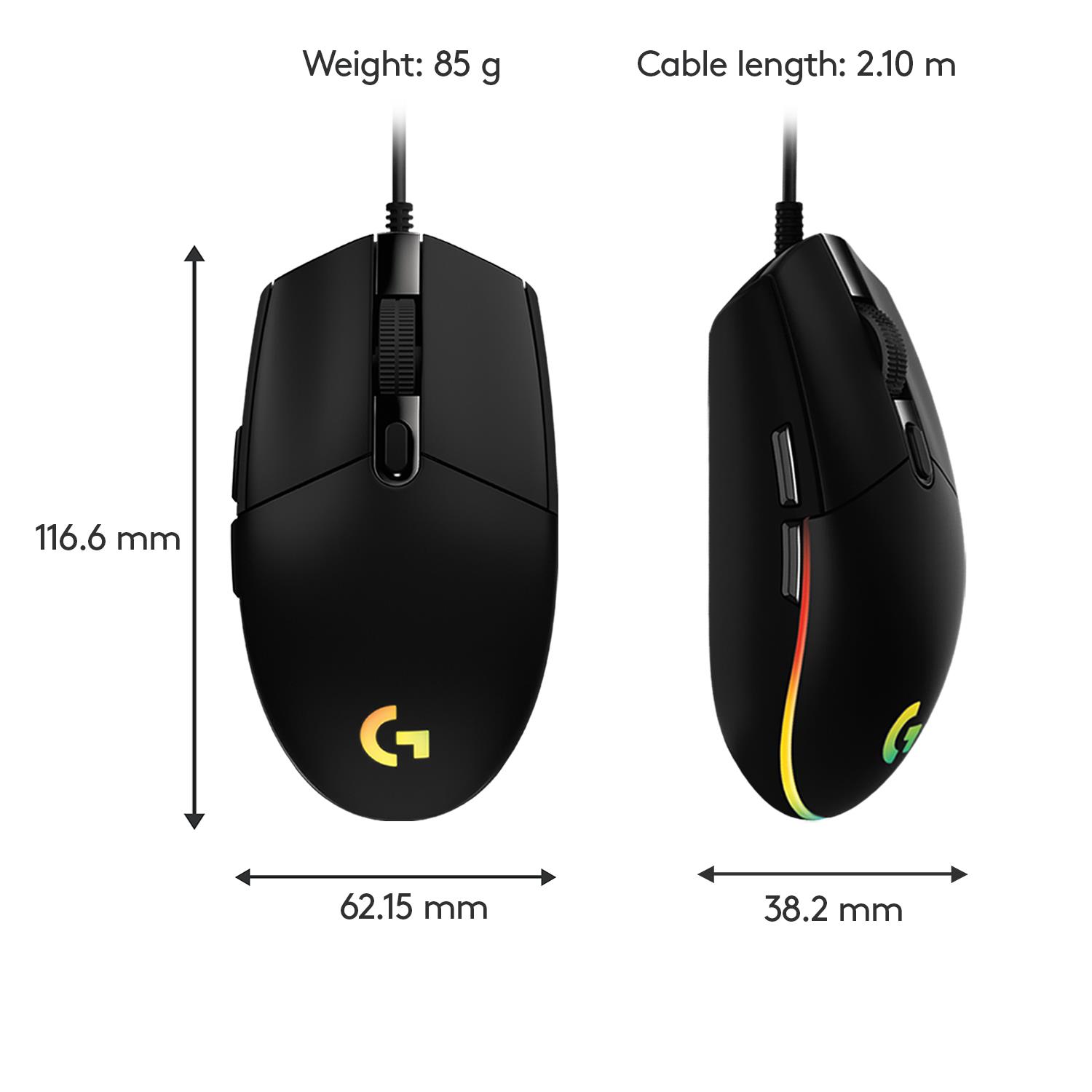 MOUSE USB OPTICAL G203/BLACK 910-005796 LOGITECH - Image 12