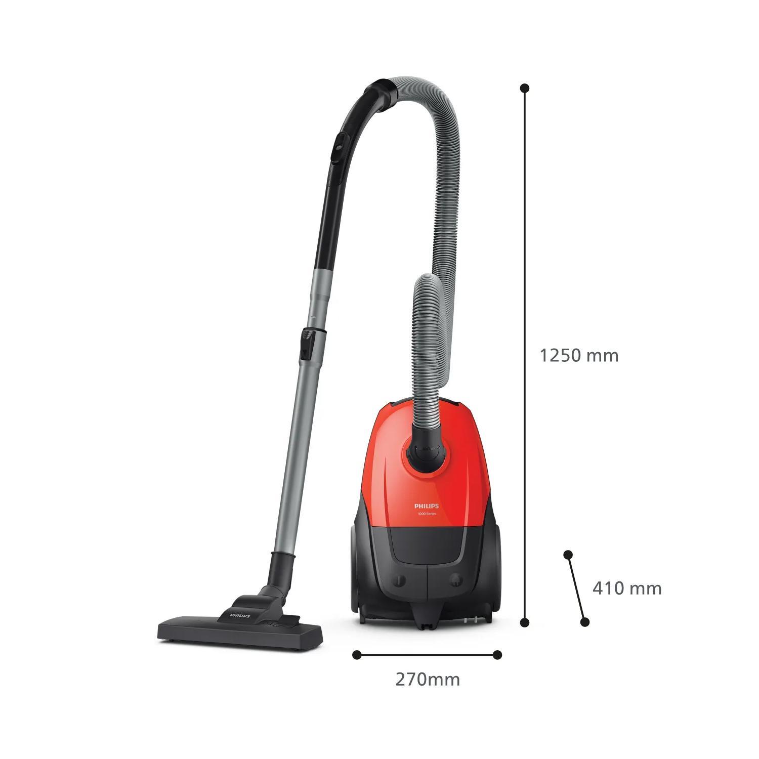Vacuum Cleaner PHILIPS Input power 800 W Dust capacity 3 L Cylinder vacuum Cleaning type Dry Dust container Dust bag Colour Black/Red XD1111/10 - Image 6