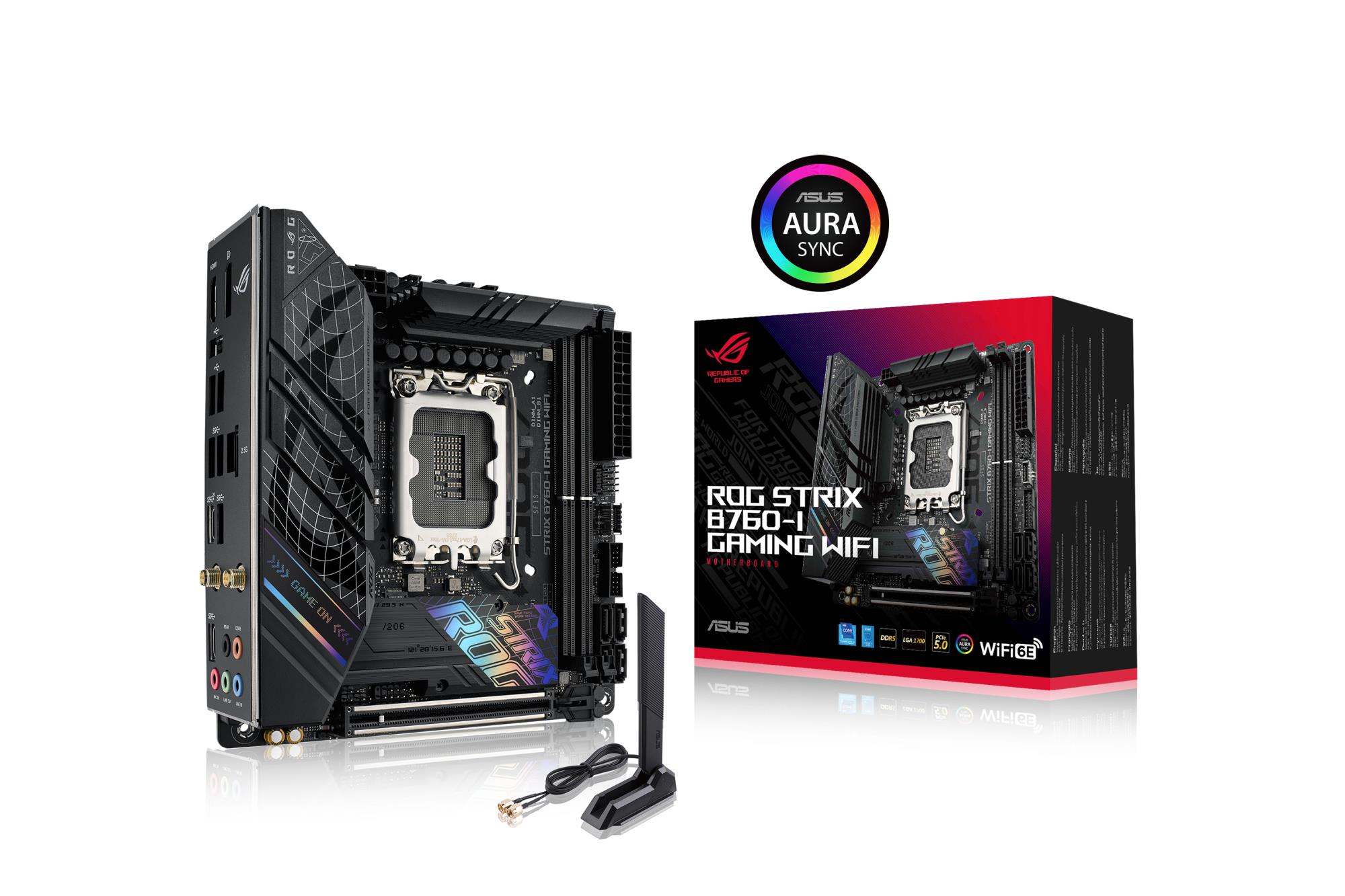 Mainboard ASUS Intel B760 Express LGA1700 Mini-ITX Memory DDR5 Memory slots 2 1xPCI-Express 5.0 16x 2xM.2 1xHDMI 1xDisplayPort 3xUSB 2.0 3xUSB 3.2 2xUSB-C 1xRJ45 5xAudio port STRIXB760-IGAMINGWIFI - Image 4