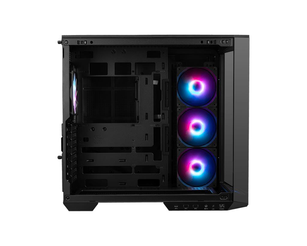 Case MSI MAG PANO 100R PZ MidiTower Case product features Transparent panel ATX MicroATX MiniITX Colour Black MAGPANO100RPZ - Image 2