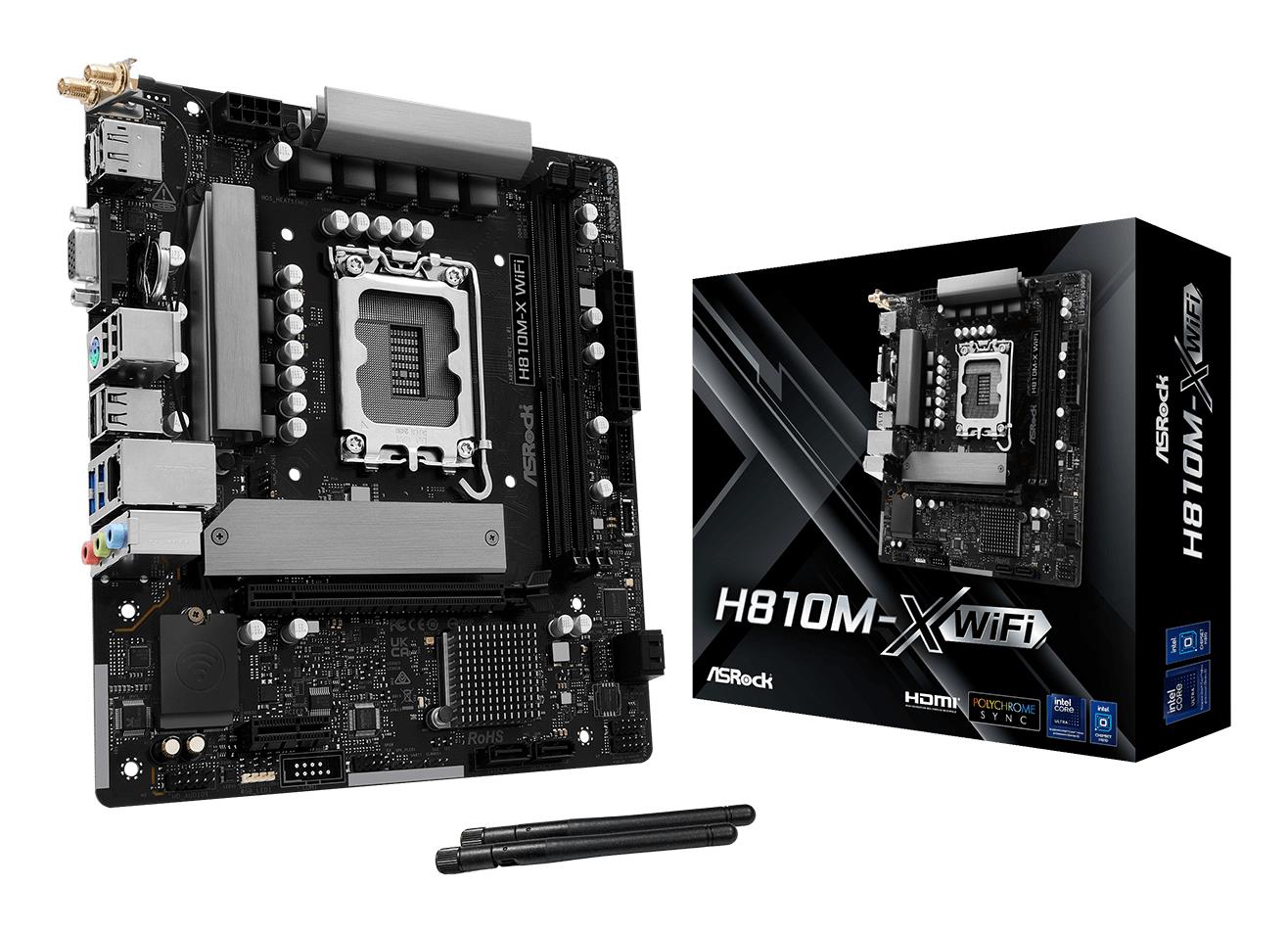 Mainboard ASROCK Intel H810 LGA 1851 (Socket V1) micro ATX RAM DDR5-SDRAM 2xSlots Wi-Fi Yes Bluetooth Yes 1xNumber of M.2 (M) slots H810M-XWIFI - Image 6
