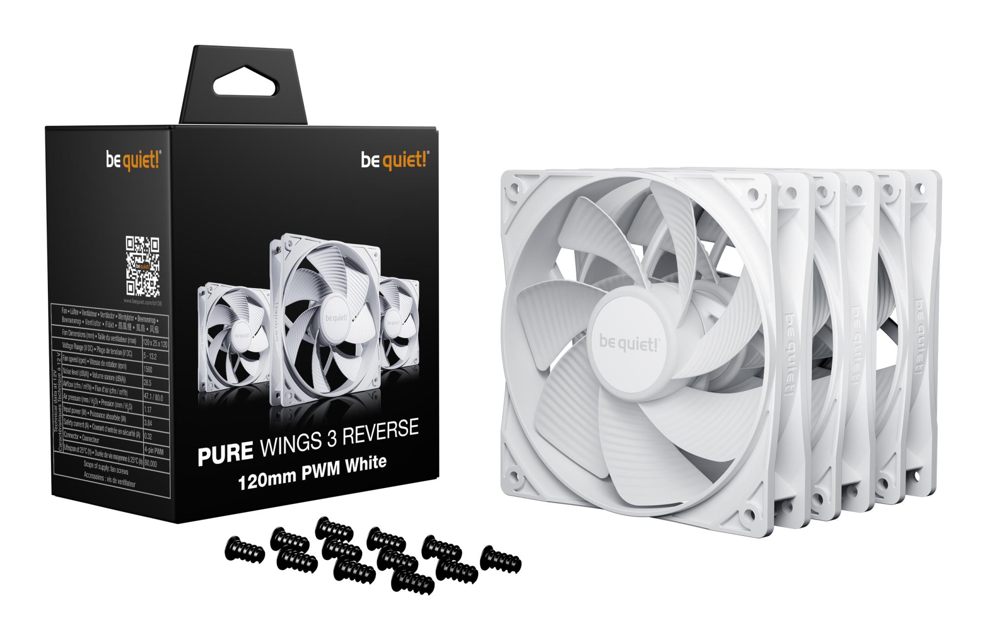CASE FAN 120MM PURE WINGS 3/PWM WHT 3-PACK BL136 BE QUIET - Image 5