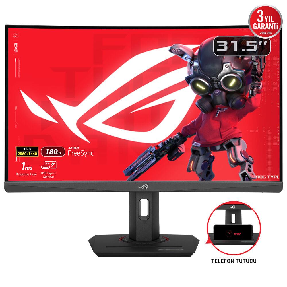 LCD Monitor ASUS ROG Strix XG32WCS 31.5" Gaming/Curved Panel VA 2560x1440 16:9 180Hz 1 ms Swivel Height adjustable Tilt 90LM0AC0-B01970 - Image 3