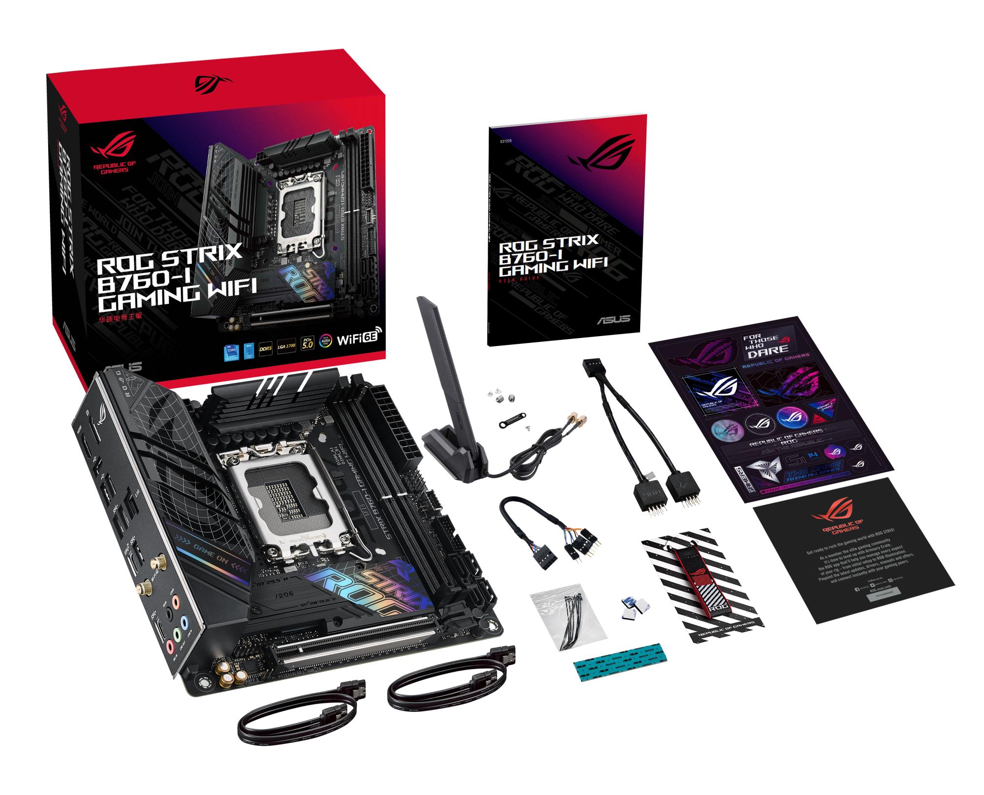 Mainboard ASUS Intel B760 Express LGA1700 Mini-ITX Memory DDR5 Memory slots 2 1xPCI-Express 5.0 16x 2xM.2 1xHDMI 1xDisplayPort 3xUSB 2.0 3xUSB 3.2 2xUSB-C 1xRJ45 5xAudio port STRIXB760-IGAMINGWIFI - Image 14
