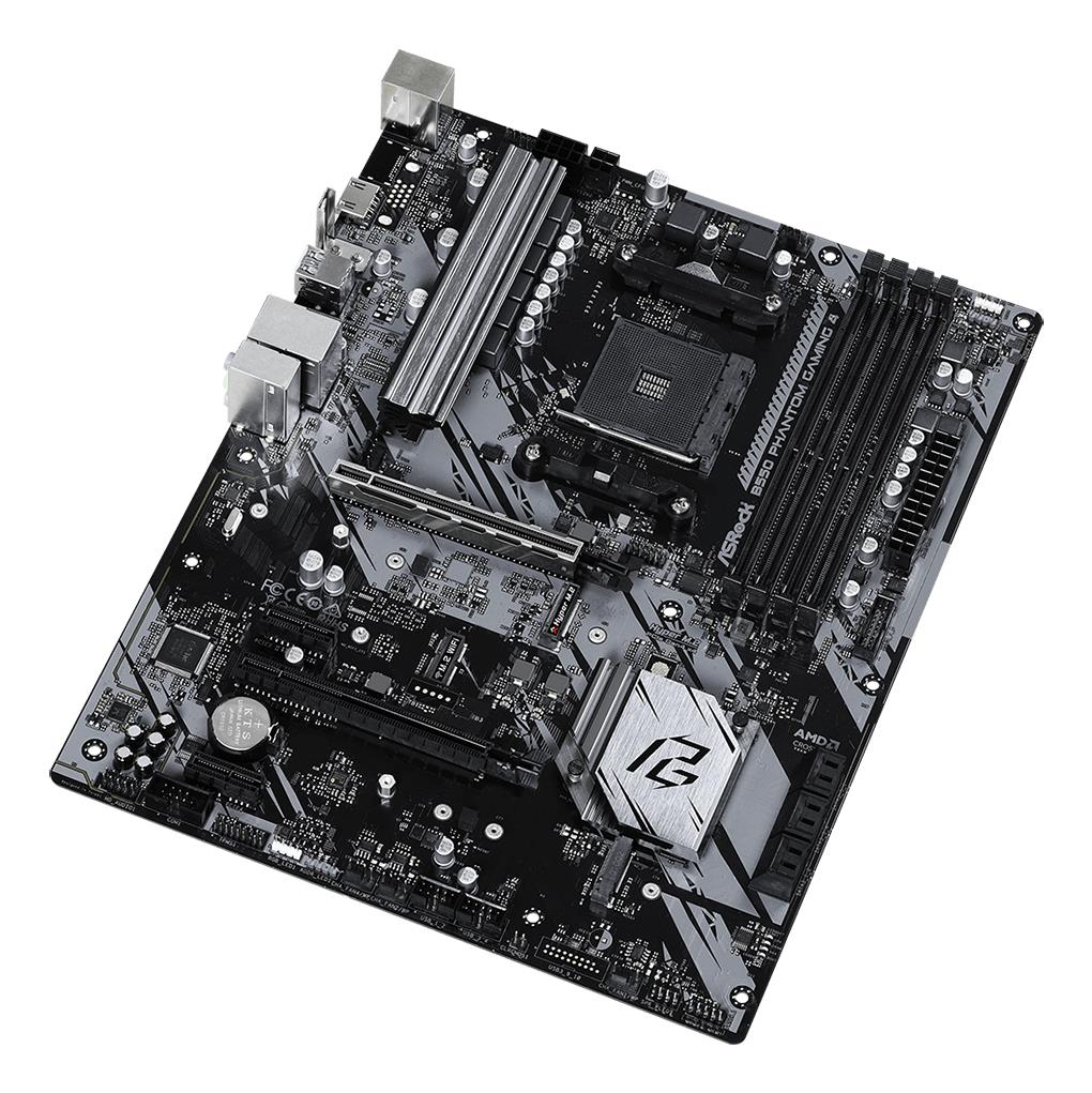 Mainboard ASROCK AMD B550 SAM4 ATX 2xPCI-Express 3.0 1x 1xPCI-Express 3.0 4x 2xM.2 1xPCI-Express 4.0 16x Memory DDR4 Memory slots 4 1xHDMI 2xAudio-In 1xAudio-Out 6xUSB 3.2 1xPS/2 1xRJ45 B550PHANTOMGAMING4 - Image 6