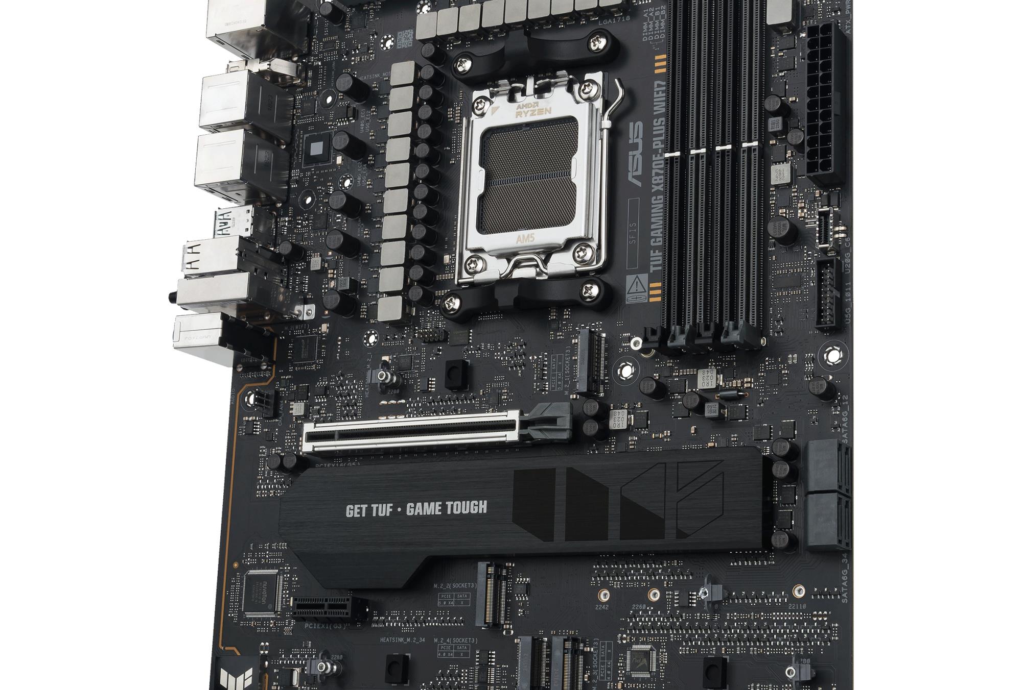 Mainboard ASUS AMD X870E SAM5 ATX Memory DDR5 Memory slots 4 1xPCI-Express 3.0 1x 1xPCI-Express 4.0 16x 1xPCI-Express 5.0 16x 4xM.2 1xHDMI 4xUSB 2.0 7xUSB 3.2 2xUSB-C 1xRJ45 3xAudio port TUFGAMX870E-PLUSWIFI7 - Image 11