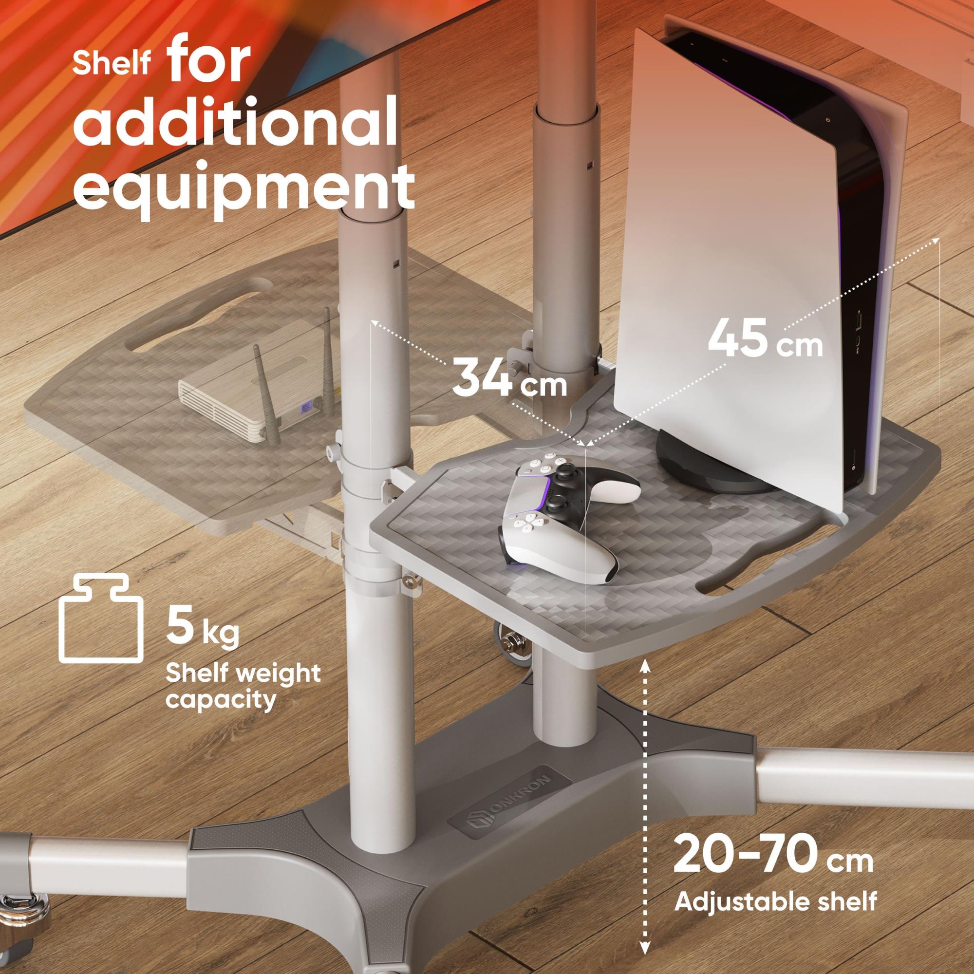 TV SET ACC MOBILE STAND/32-65"/WHITE TS1351-W ONKRON - Image 5