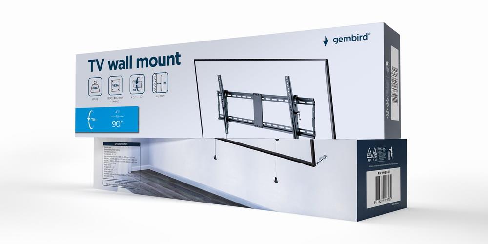 TV SET ACC WALL MOUNT 43-90"/WM-90T-01 GEMBIRD - Image 7