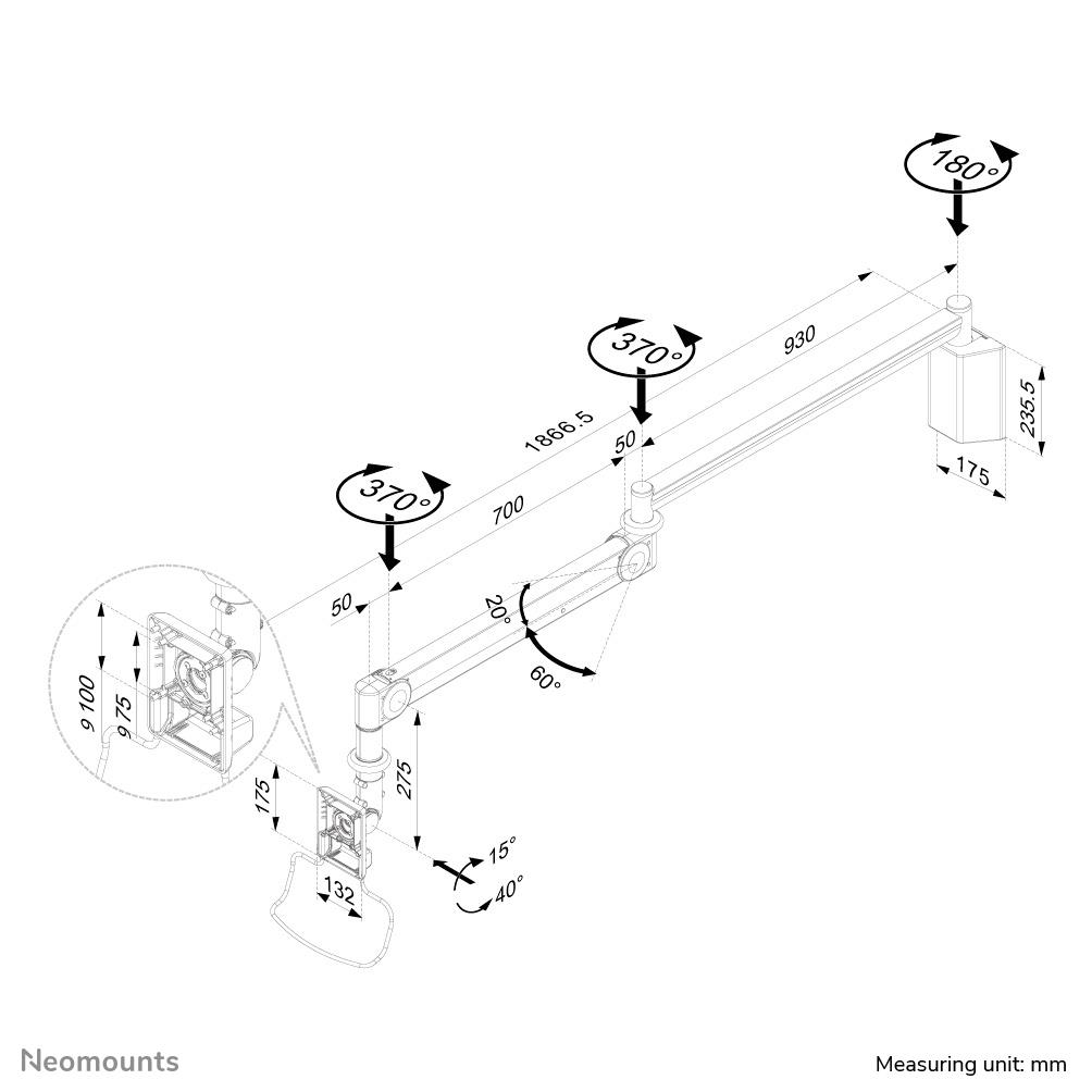 TV SET ACC WALL MOUNT MEDICAL/10-30" FPMA-HAW100HC NEOMOUNTS - Image 13