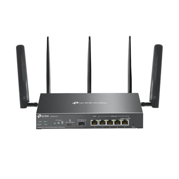 Wireless Router TP-LINK Omada 4G+ Cat6 AX3000 Gigabit VPN Router Wi-Fi 6 (802.11ax) Data speed 2402 Mbit/s Ethernet WAN Yes SIM card slot Yes Ethernet LAN Yes 5xLAN ports ER706W-4G - Image 2