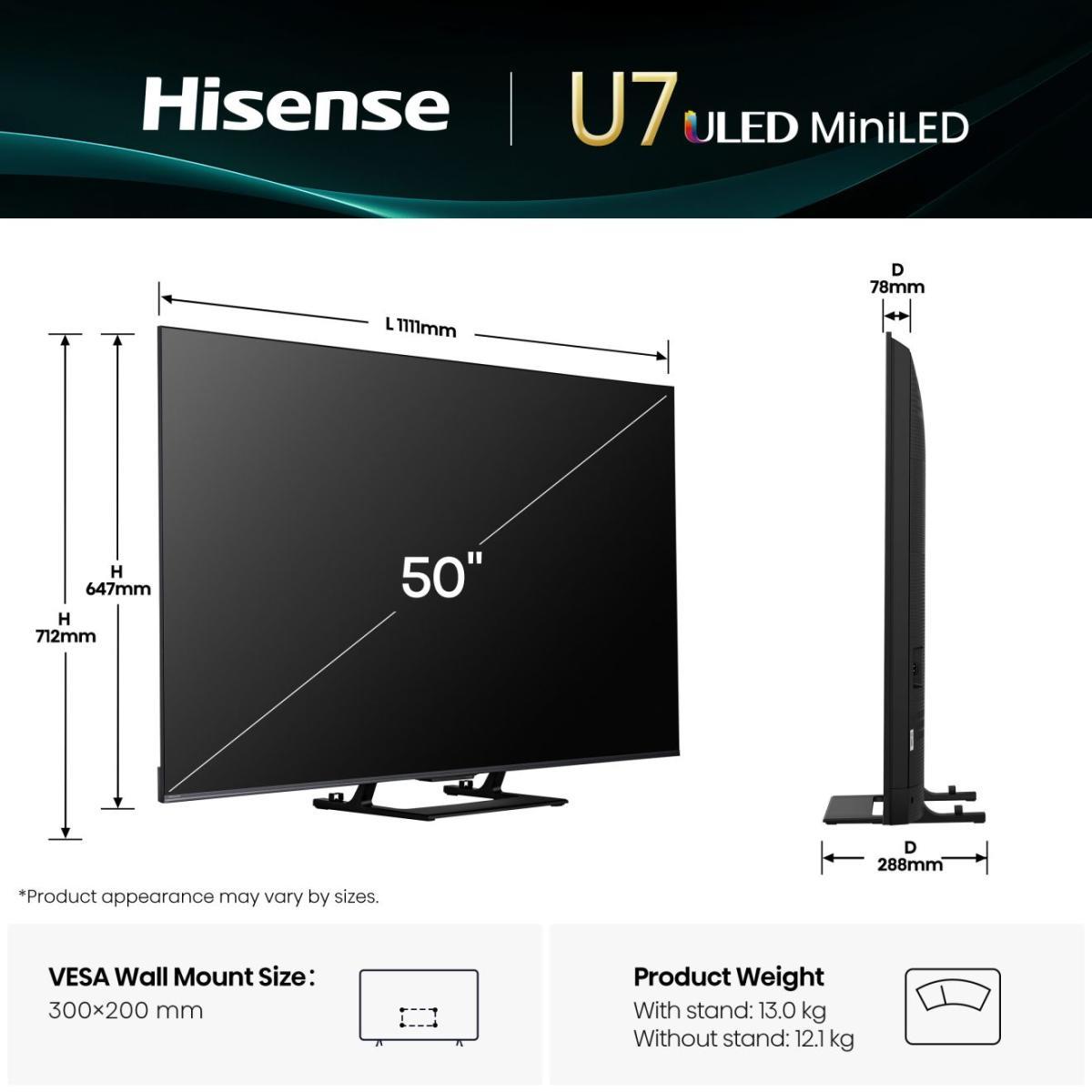 TV Set HISENSE 50 " 4K Ultra HD 3840 x 2160 pixels Flat 16:9 ULED 50U7Q - Image 18
