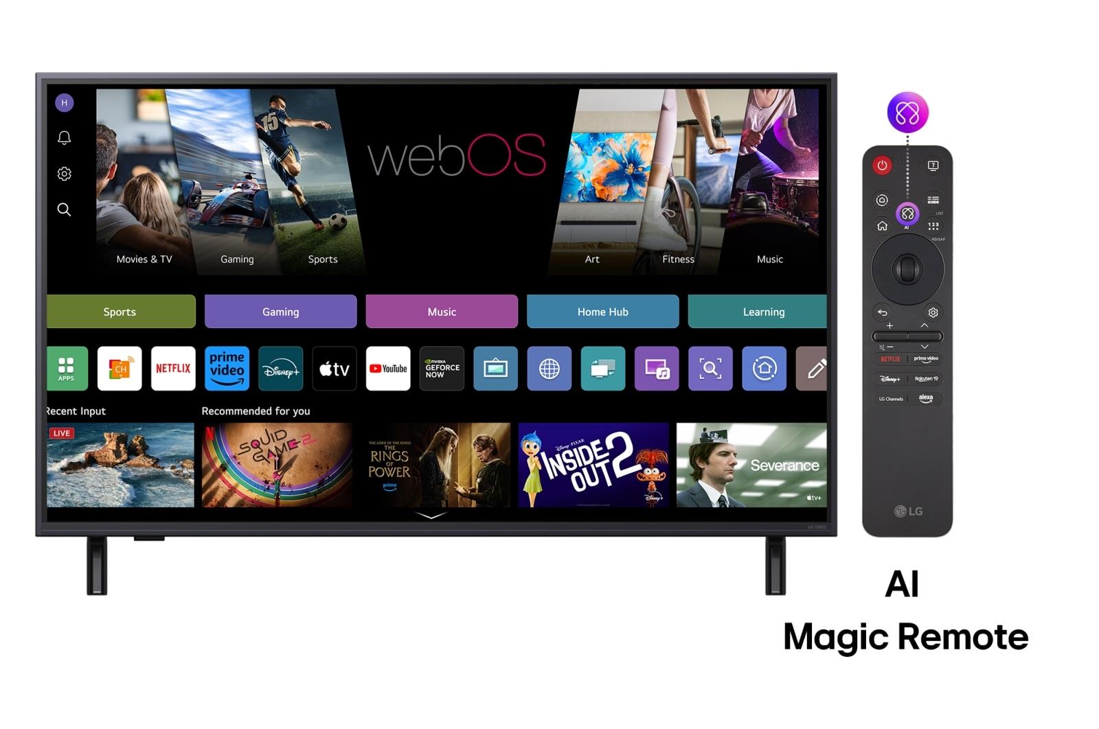 TV Set LG 43" 4K/Smart 3840x2160 Wireless LAN Bluetooth webOS Black 43QNED82A3B - Image 2