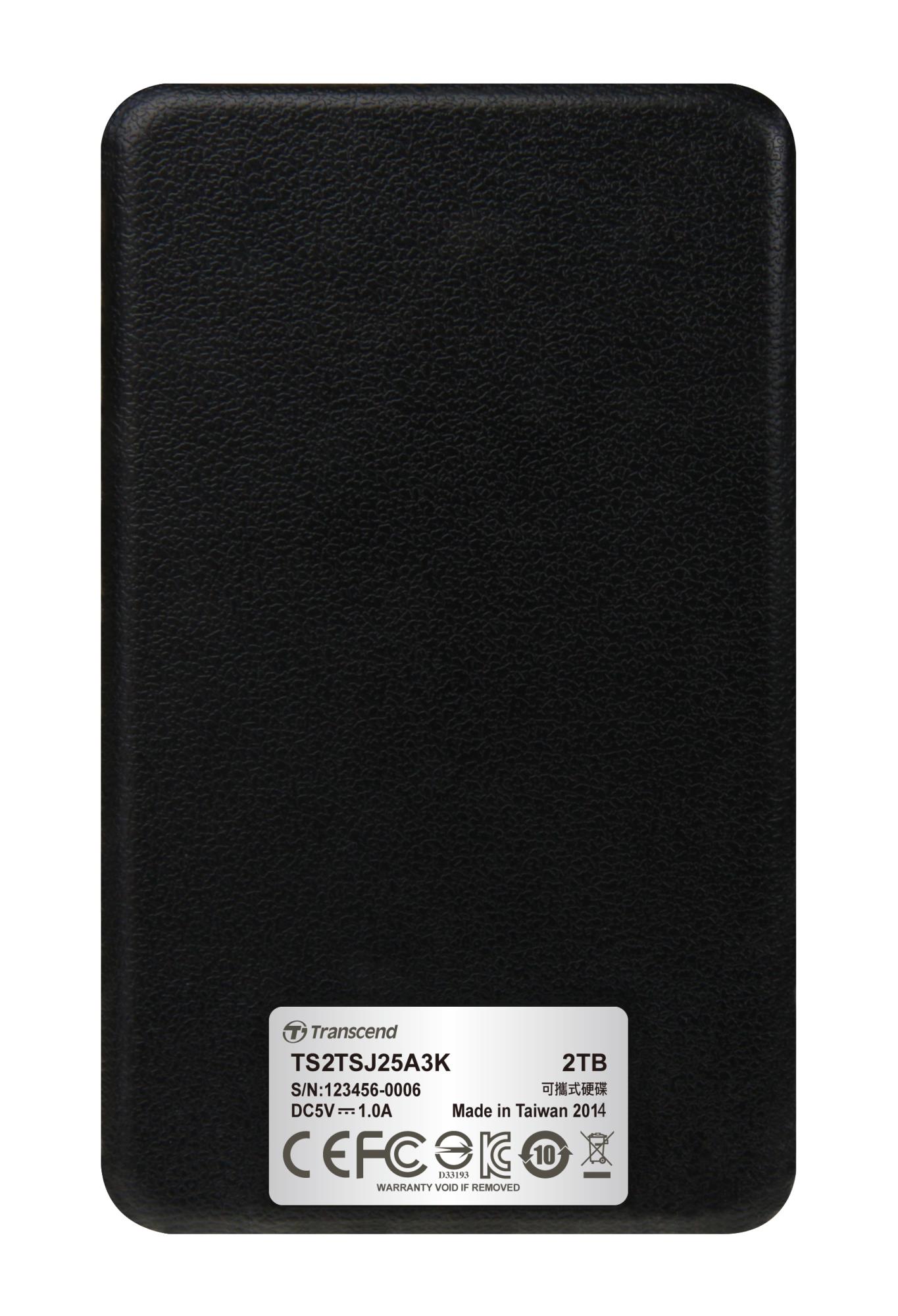 External HDD TRANSCEND StoreJet 2TB USB 3.0 Colour Black TS2TSJ25A3K - Image 9