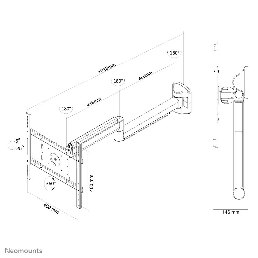 TV SET ACC WALL MOUNT MEDICAL/10-40" FPMA-HAW050 NEOMOUNTS - Image 4