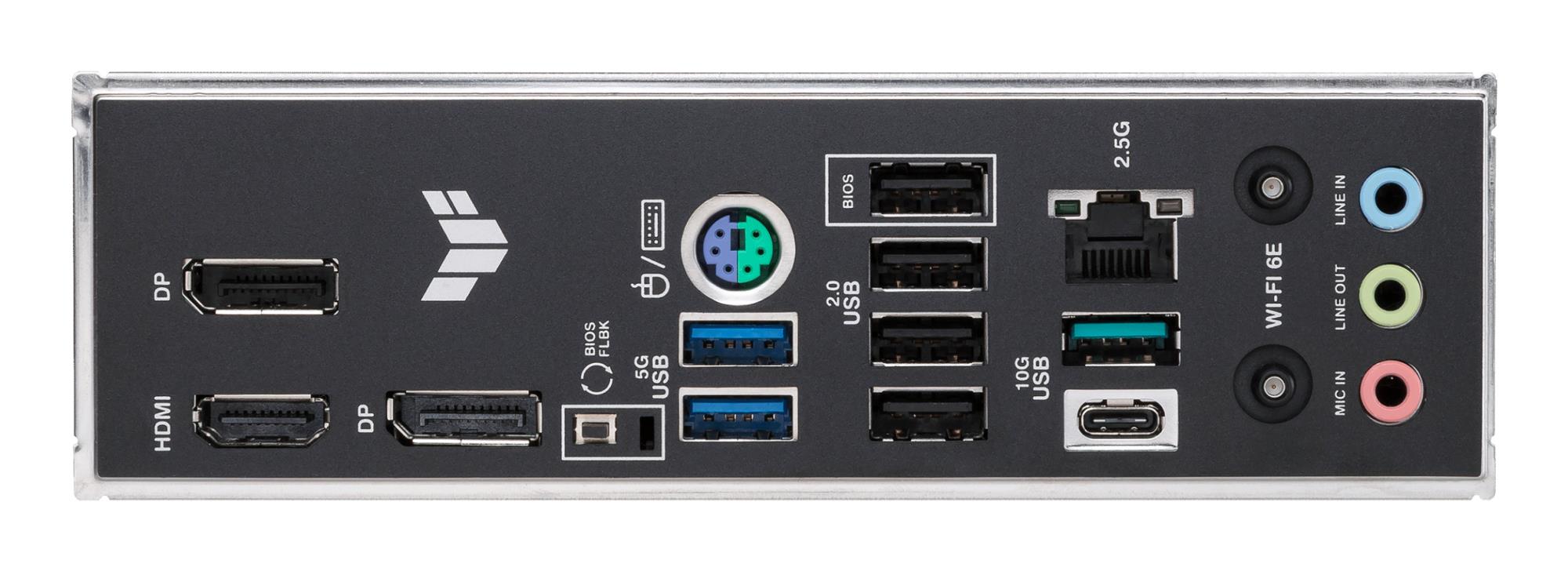 Mainboard ASUS AMD B850 SAM5 Micro-ATX Memory DDR5 Memory slots 4 1xPCI-Express 4.0 1x 1xPCI-Express 4.0 16x 1xPCI-Express 5.0 16x 3xM.2 1xHDMI 2xDisplayPort 4xUSB 2.0 2xUSB 3.2 2xUSB-C 1xPS/2 1xRJ45 3xAudio port TUFGAMINGB850M-EWIFI - Image 8
