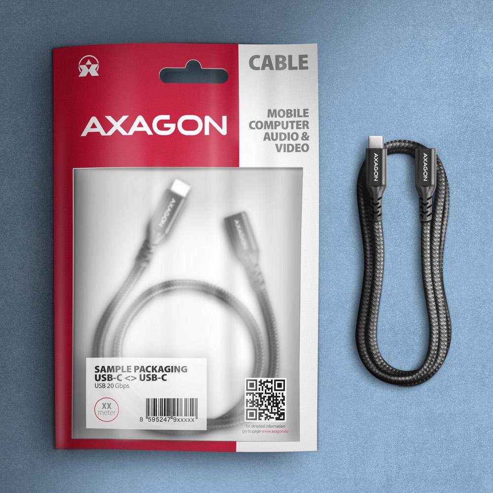 CABLE USB-C EXTENSION 1M/BLACK BUCM32-CF10AB AXAGON - Image 8