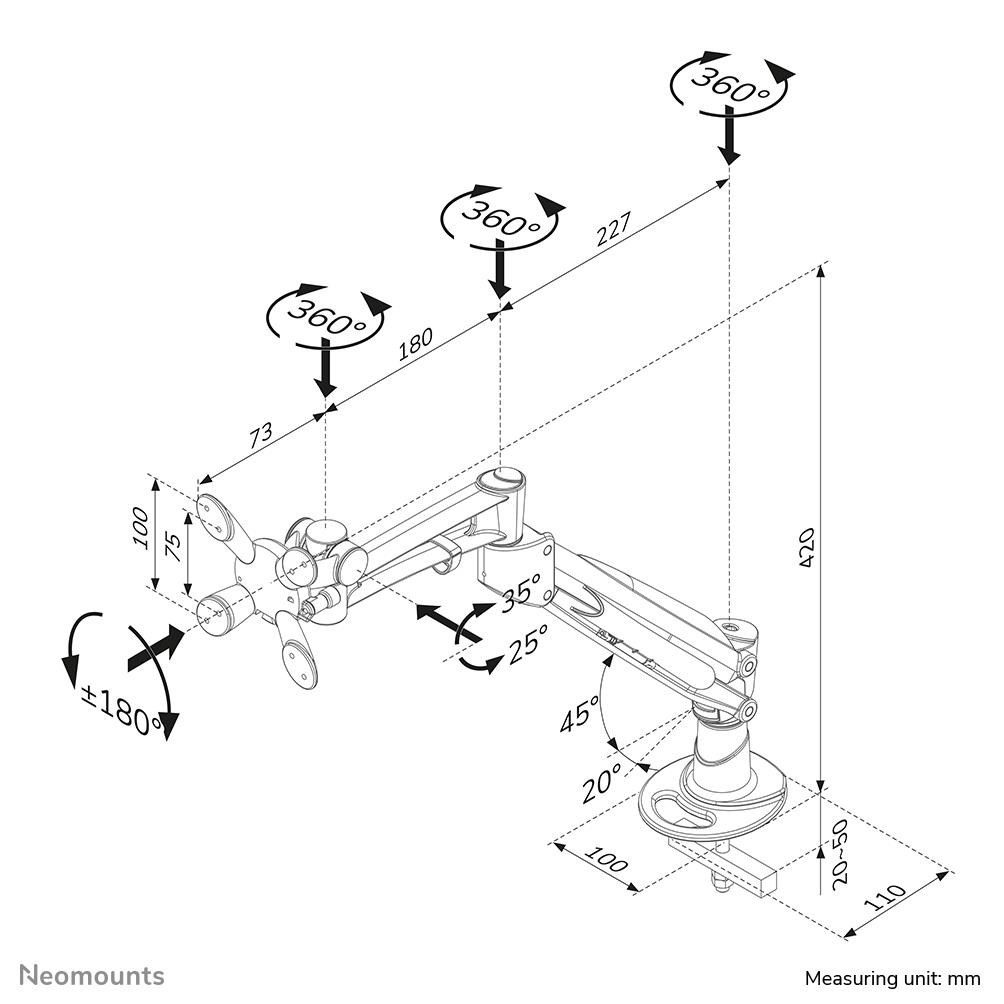 TV SET ACC DESK MOUNT SILVER/10-30" FPMA-D940G NEOMOUNTS - Image 4