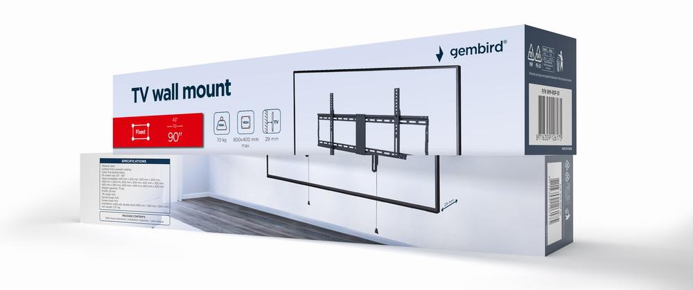 TV SET ACC WALL MOUNT 43-90"/WM-90F-01 GEMBIRD - Image 7