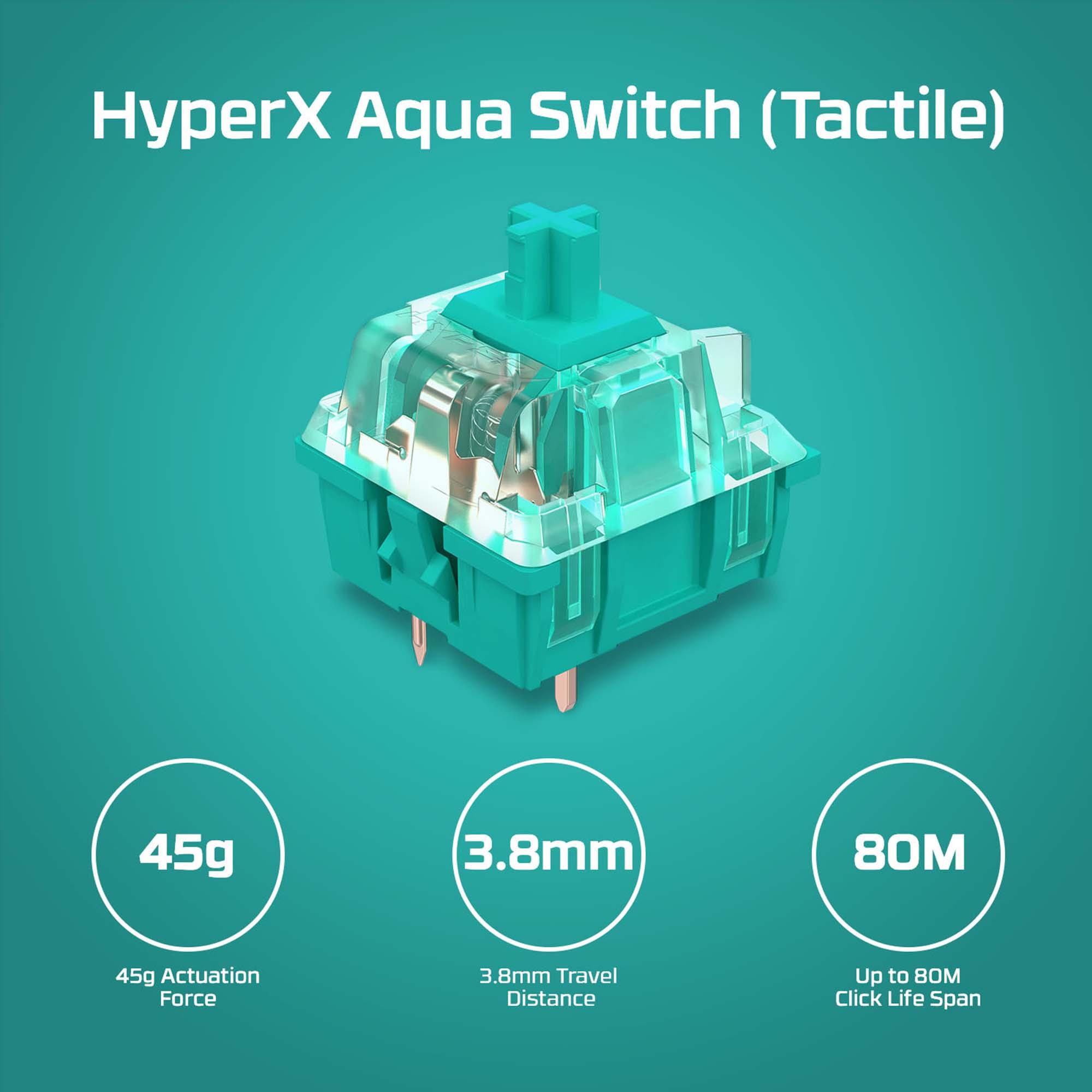 KEYBOARD ALLOY ORIGINS CORE/PBT HX AQUA 639N9AA#ABA HYPERX - Image 35