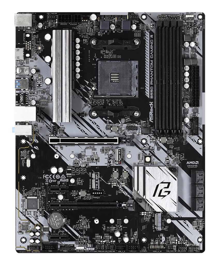 Mainboard ASROCK AMD B550 SAM4 ATX 2xPCI-Express 3.0 1x 1xPCI-Express 3.0 4x 2xM.2 1xPCI-Express 4.0 16x Memory DDR4 Memory slots 4 1xHDMI 2xAudio-In 1xAudio-Out 6xUSB 3.2 1xPS/2 1xRJ45 B550PHANTOMGAMING4 - Image 5