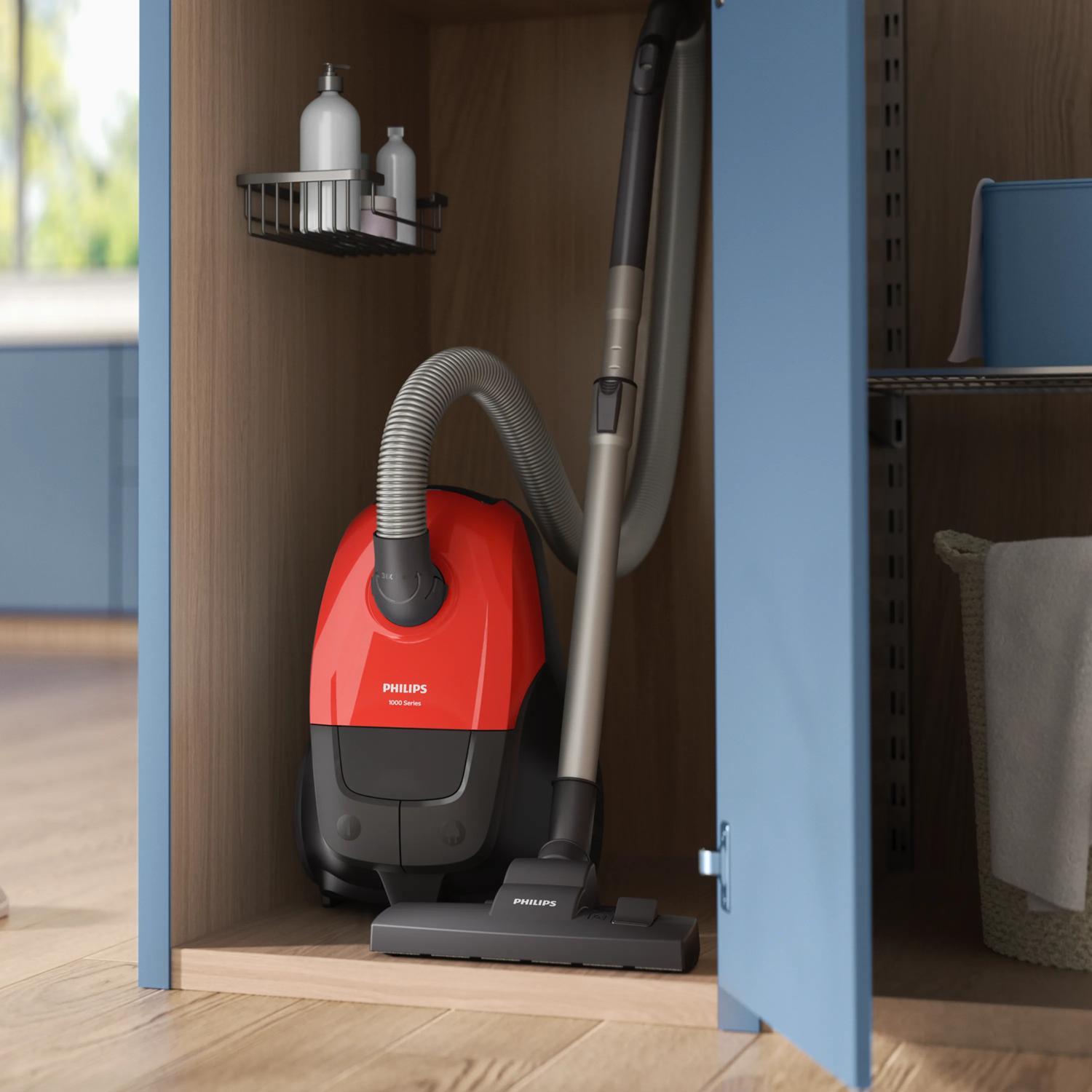 Vacuum Cleaner PHILIPS Input power 800 W Dust capacity 3 L Cylinder vacuum Cleaning type Dry Dust container Dust bag Colour Black/Red XD1111/10 - Image 4