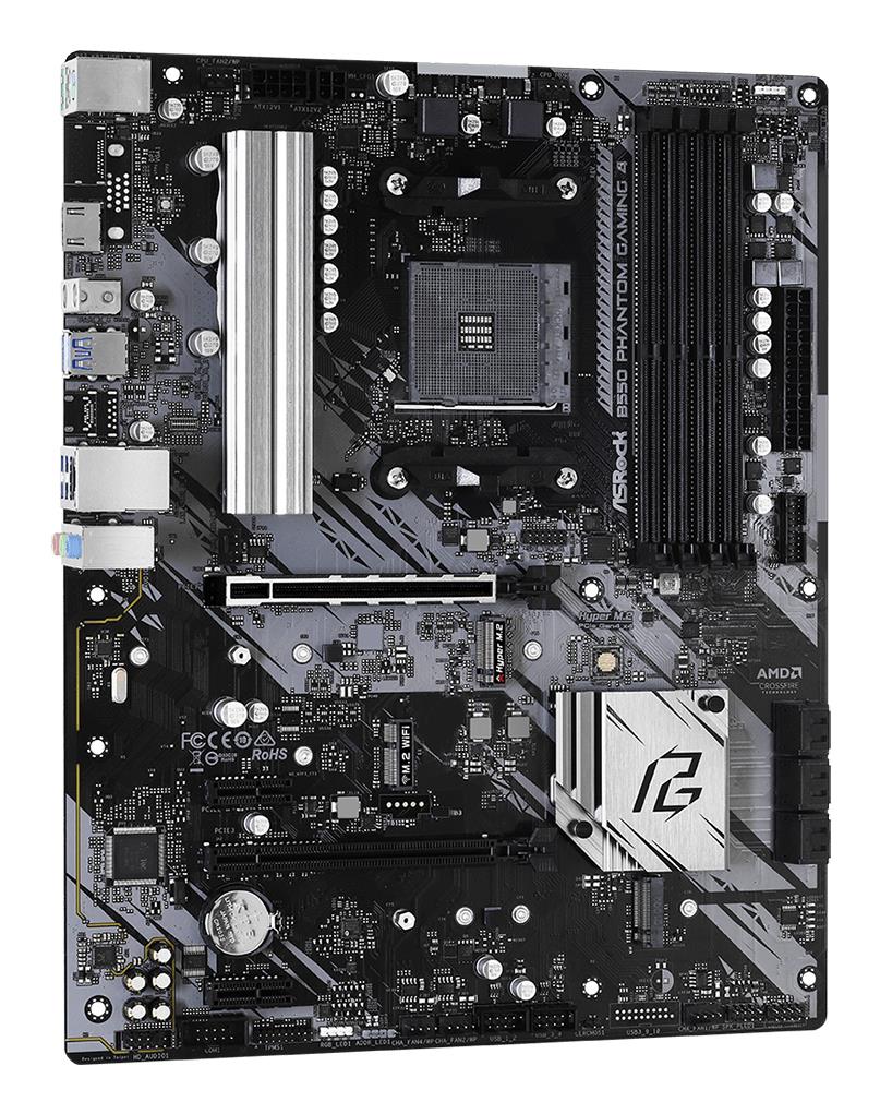 Mainboard ASROCK AMD B550 SAM4 ATX 2xPCI-Express 3.0 1x 1xPCI-Express 3.0 4x 2xM.2 1xPCI-Express 4.0 16x Memory DDR4 Memory slots 4 1xHDMI 2xAudio-In 1xAudio-Out 6xUSB 3.2 1xPS/2 1xRJ45 B550PHANTOMGAMING4 - Image 7