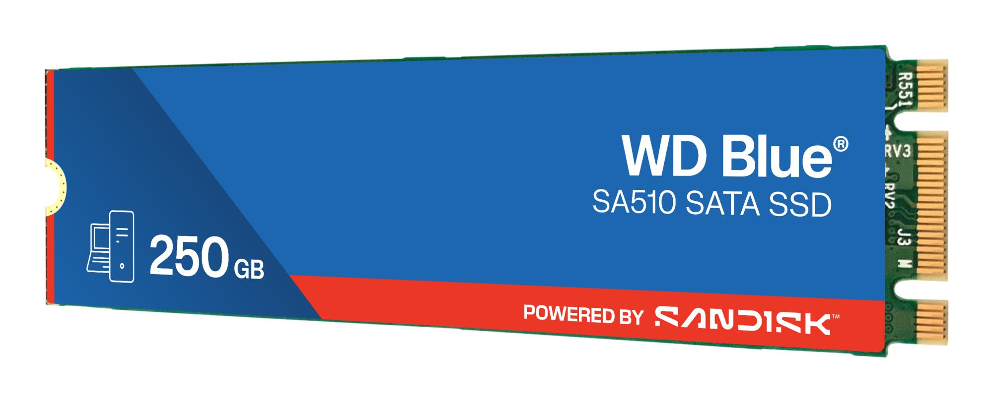 SSD SANDISK 100xTBW rating MTBF 1750000 h Read speed 555 MB/s Write speed 440 MB/s Serial ATA III M.2 250 GB POWERED BY SANDISK Blue SA510 WDS250G3B0B - Image 2