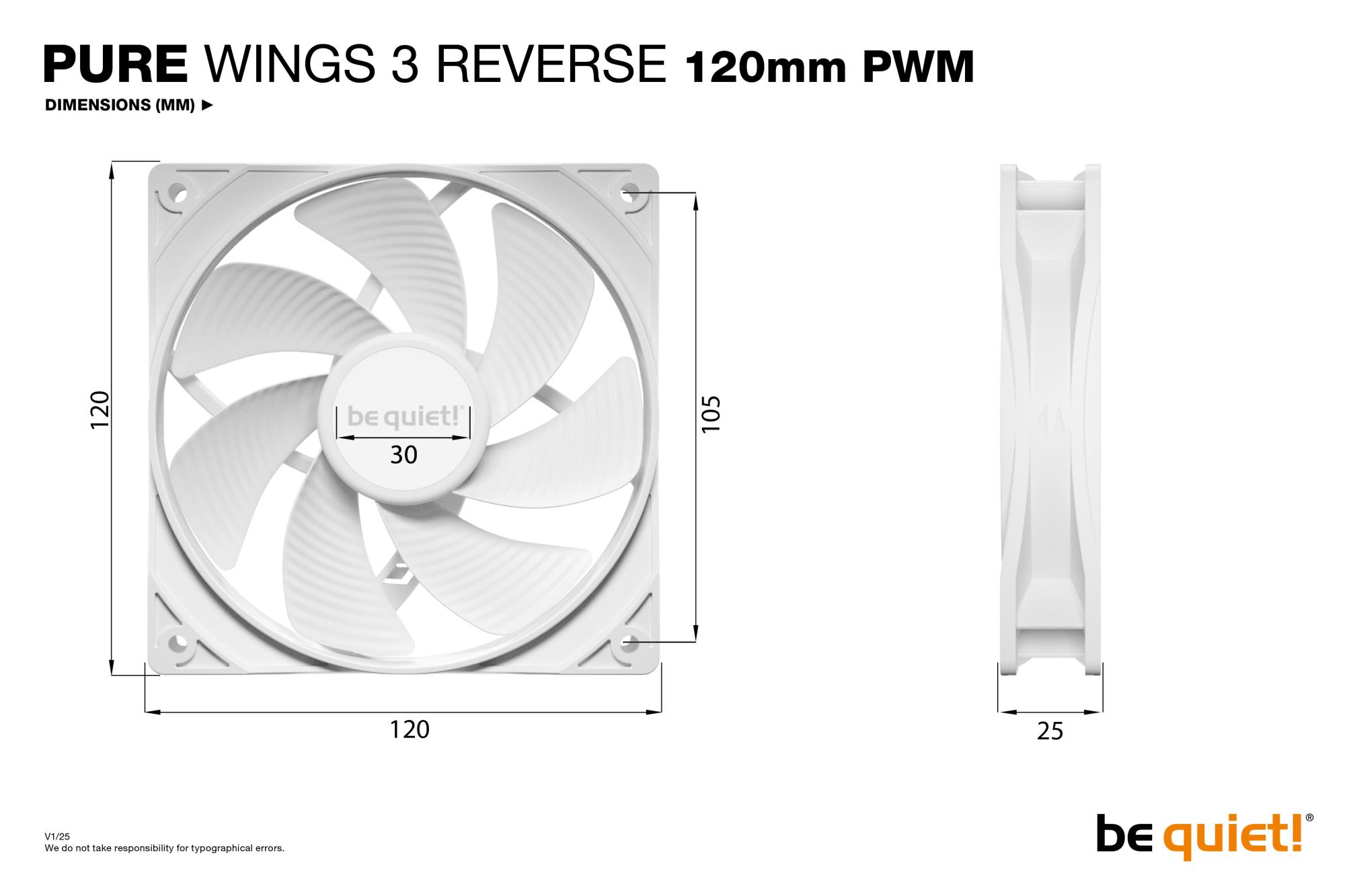 CASE FAN 120MM PURE WINGS 3/PWM WHT 3-PACK BL136 BE QUIET - Image 6