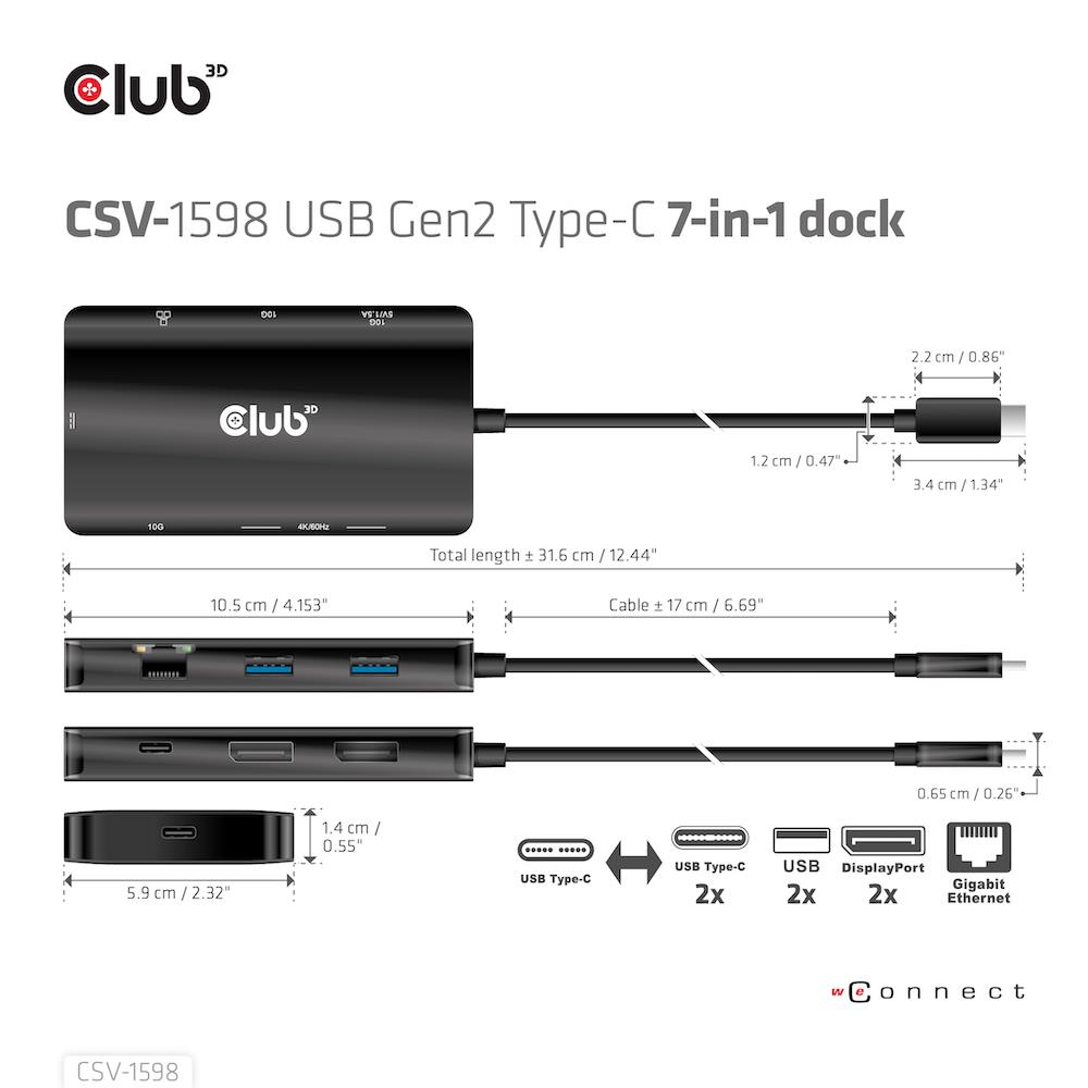 NB ACC DOCKING STATION 7IN1/USB-C 100W CSV-1598 CLUB3D - Image 12