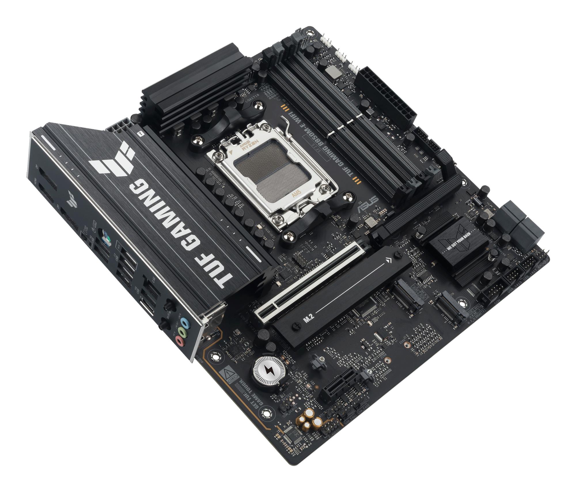 Mainboard ASUS AMD B850 SAM5 Micro-ATX Memory DDR5 Memory slots 4 1xPCI-Express 4.0 1x 1xPCI-Express 4.0 16x 1xPCI-Express 5.0 16x 3xM.2 1xHDMI 2xDisplayPort 4xUSB 2.0 2xUSB 3.2 2xUSB-C 1xPS/2 1xRJ45 3xAudio port TUFGAMINGB850M-EWIFI - Image 7