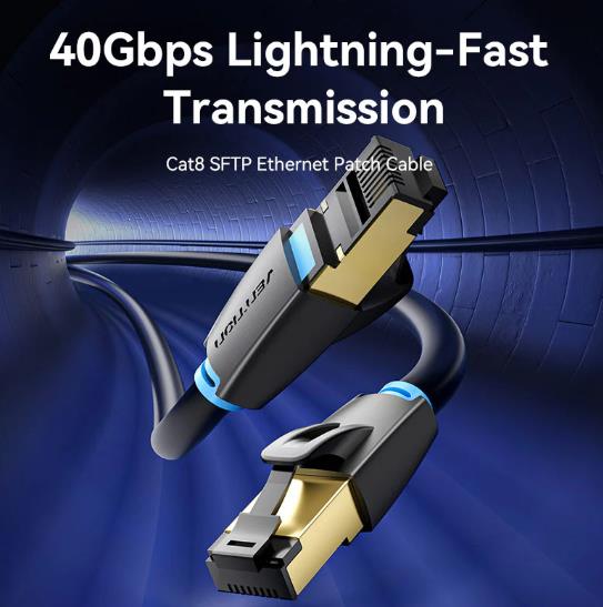 PATCH CABLE CAT.8 SFTP/10M BLACK IKABL VENTION - Image 2