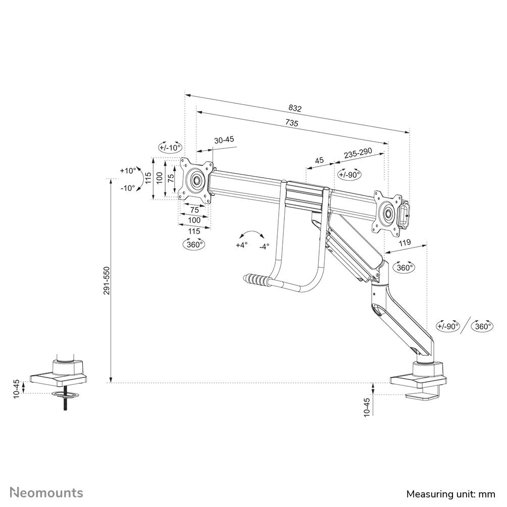 MONITOR ACC DESK MOUNT 17-32"/DS75-450WH2 NEOMOUNTS - Image 21