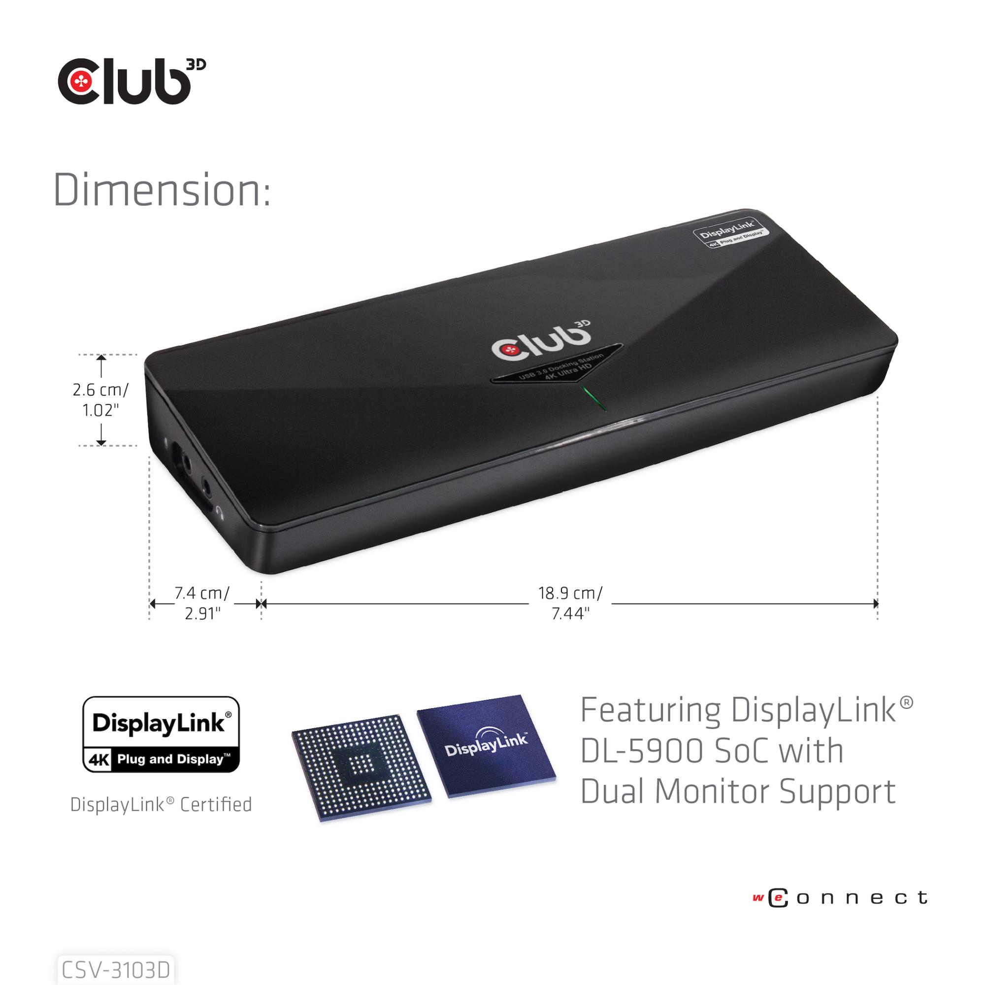 NB ACC DOCKING STATION/USB CSV-3103D CLUB3D - Image 4
