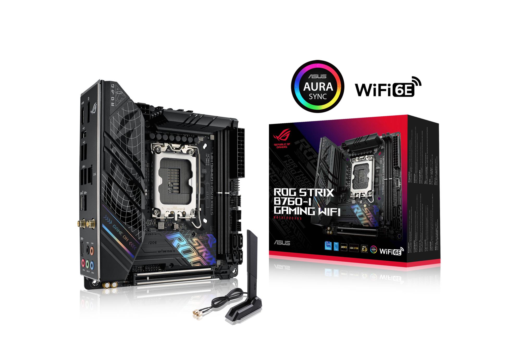 Mainboard ASUS Intel B760 Express LGA1700 Mini-ITX Memory DDR5 Memory slots 2 1xPCI-Express 5.0 16x 2xM.2 1xHDMI 1xDisplayPort 3xUSB 2.0 3xUSB 3.2 2xUSB-C 1xRJ45 5xAudio port STRIXB760-IGAMINGWIFI - Image 3