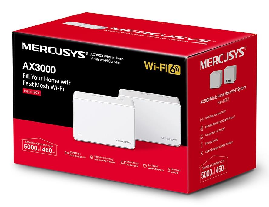 Wireless Router MERCUSYS Wireless Router 2-pack 3000 Mbps Mesh 3x10/100/1000M HALOH80X(2-PACK) - Image 14