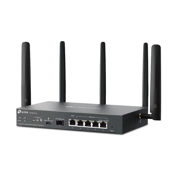 Wireless Router TP-LINK Omada 4G+ Cat6 AX3000 Gigabit VPN Router Wi-Fi 6 (802.11ax) Data speed 2402 Mbit/s Ethernet WAN Yes SIM card slot Yes Ethernet LAN Yes 5xLAN ports ER706W-4G - Image 3
