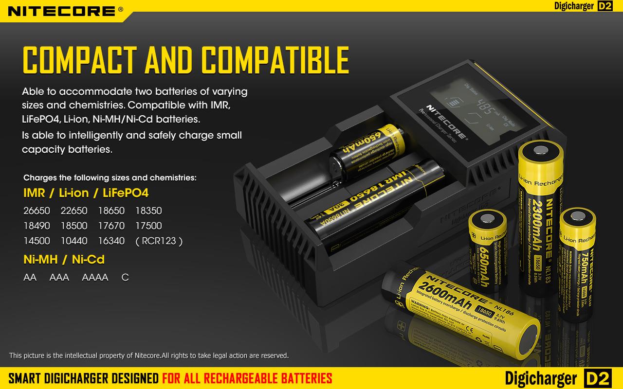 BATTERY CHARGER 2-SLOT/D2 EU NITECORE - Image 7