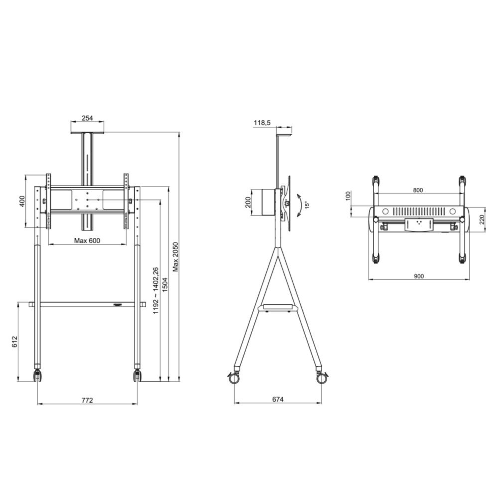 TV SET ACC FLOOR STAND/32-65" NS-M1500WHITE NEOMOUNTS - Image 2