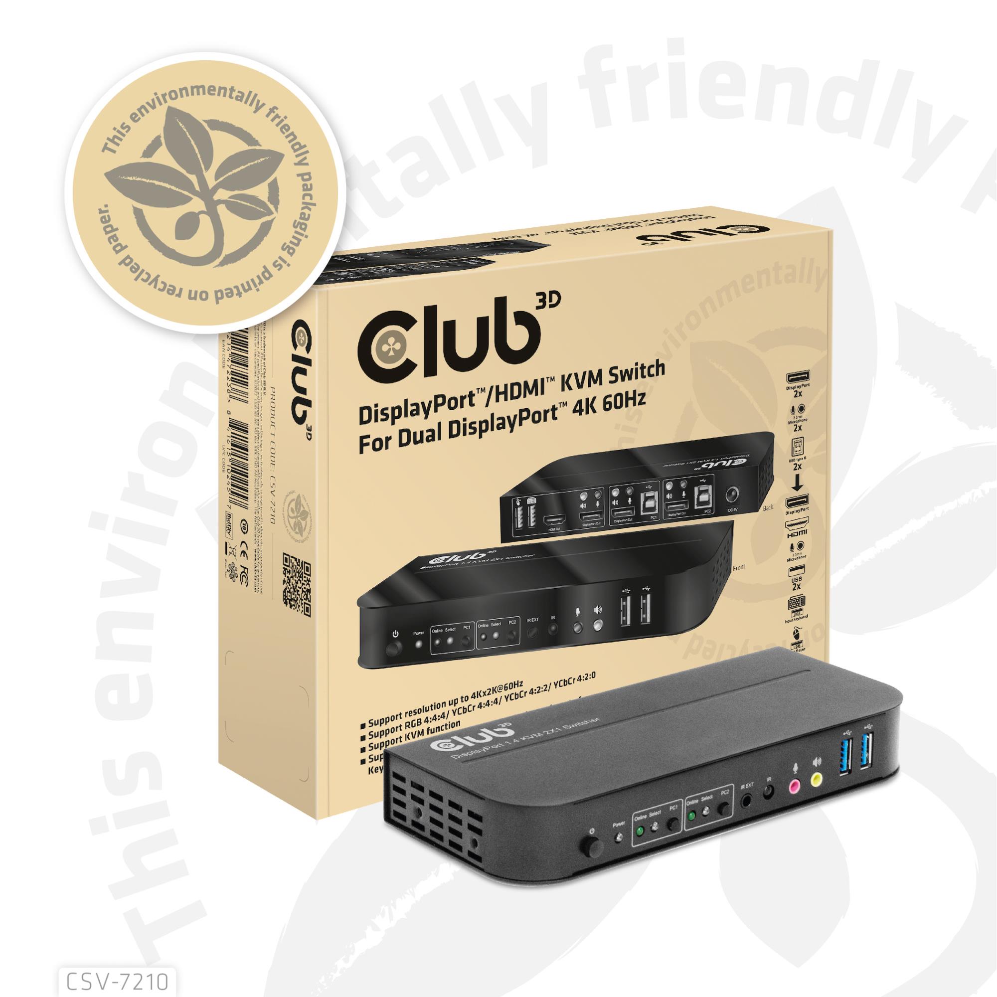 VIDEO SWITCH KVM DP/HDMI/CSV-7210 CLUB3D - Image 3