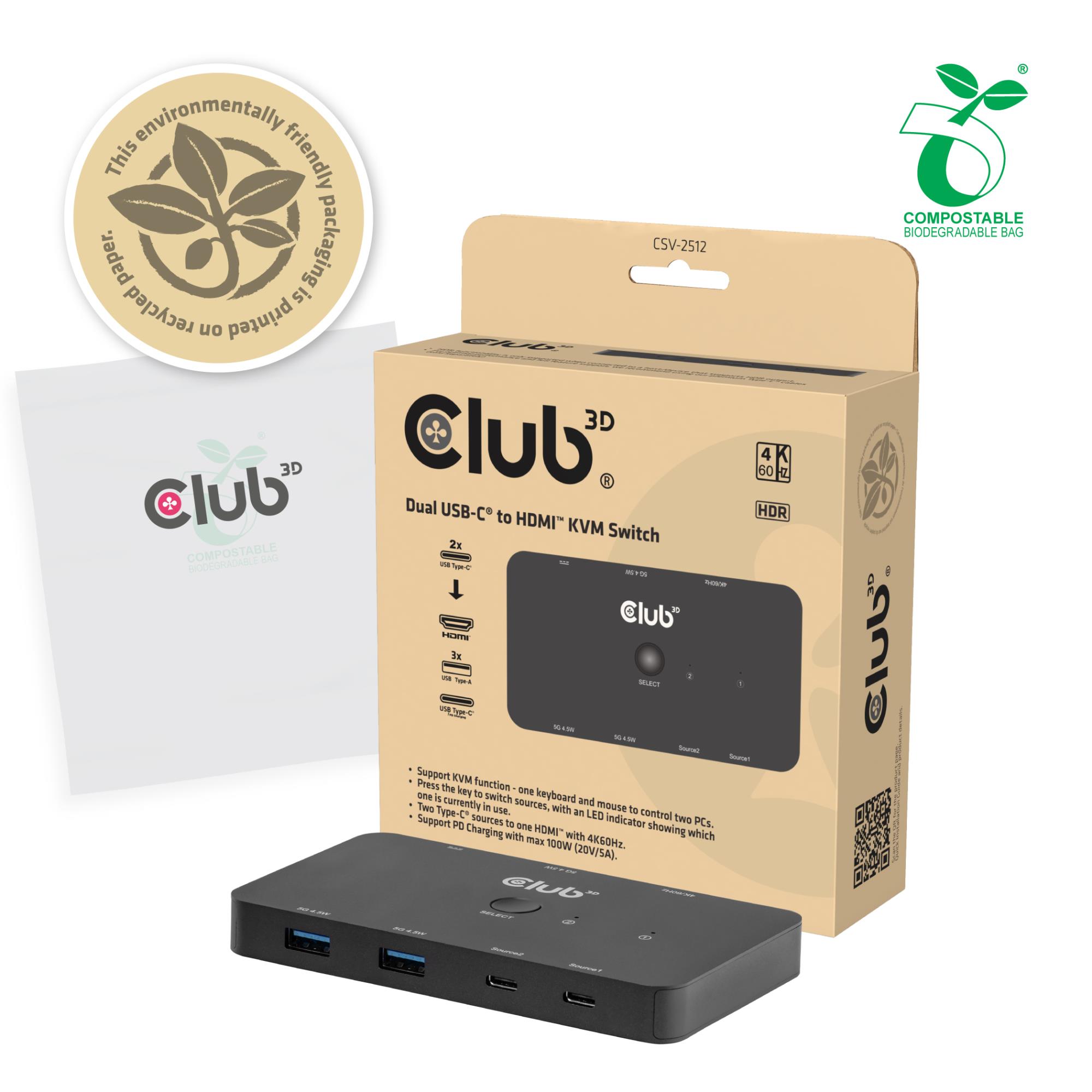 VIDEO SWITCH KVM USB-C TO HDMI/DUAL CSV-2512 CLUB3D - Image 15
